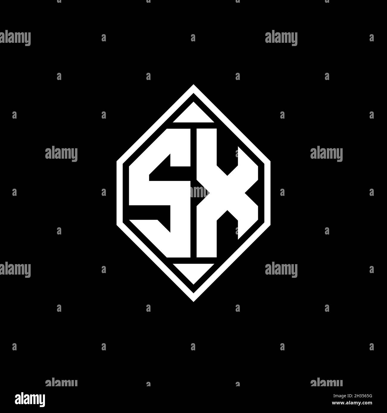 SX Monogram logo letter with Gemoteric line rounded shape style design ...