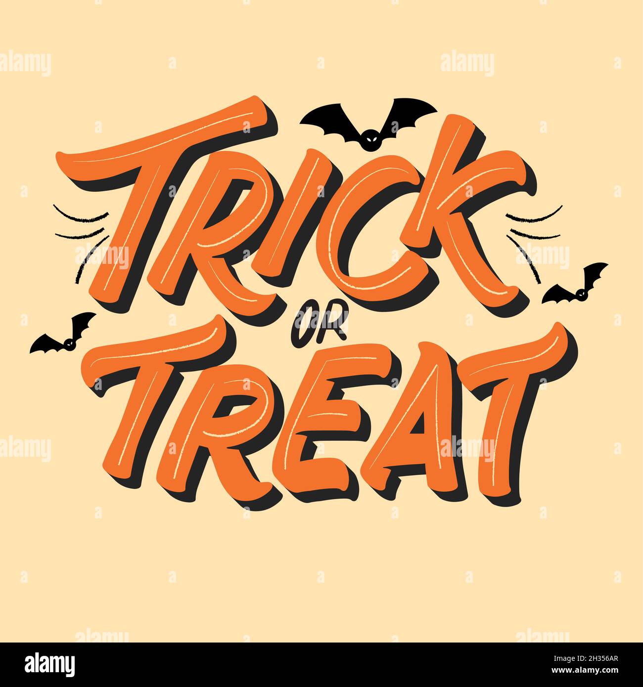 trick treat lettering design vector illustration Stock Vector