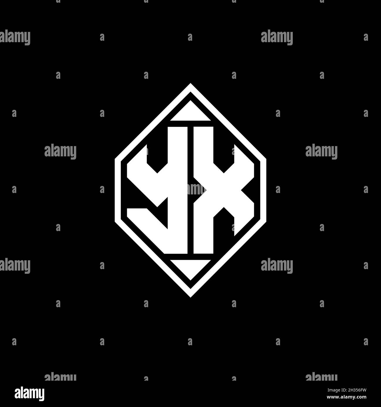 YX Monogram logo letter with polygonal geometric shape style design ...