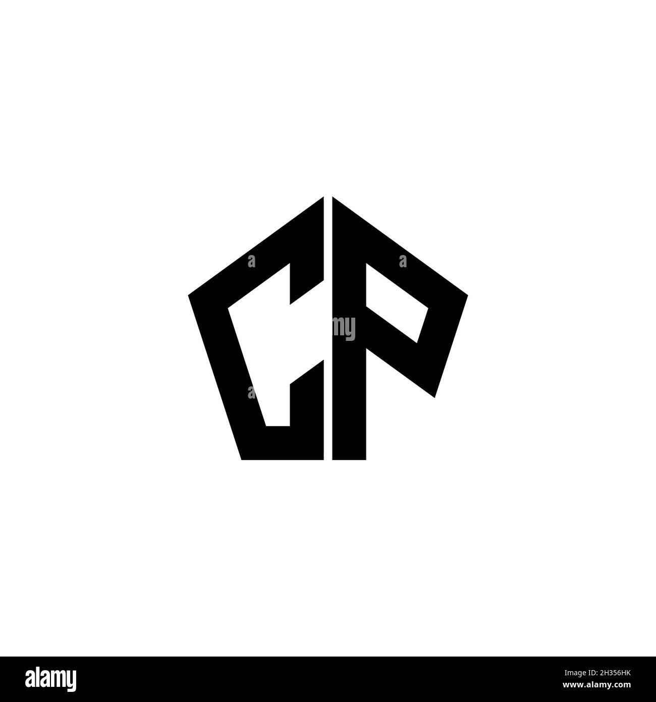 CQ Monogram logo letter with Gemoteric line rounded shape style design ...