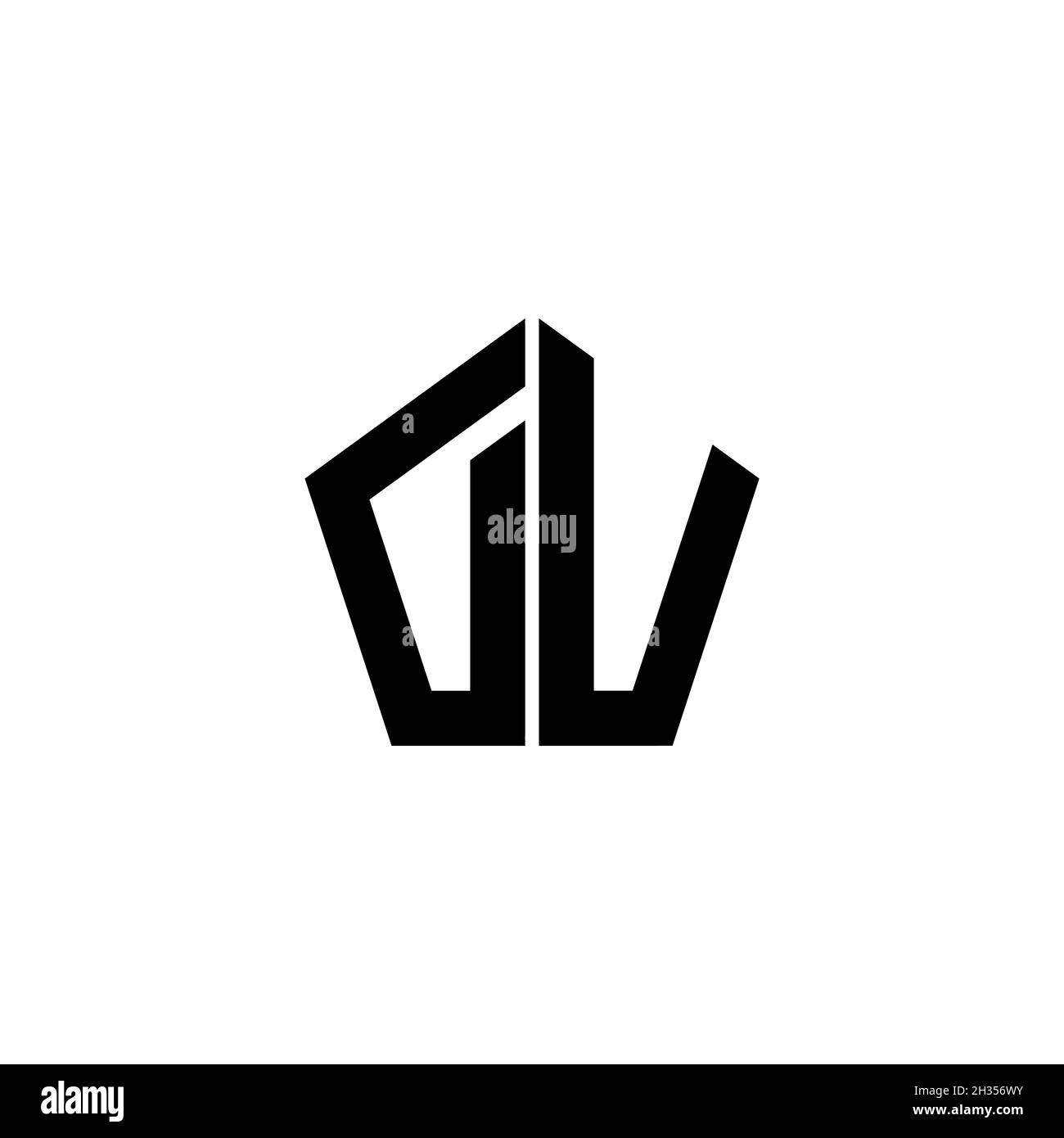 DV Monogram logo letter with Gemoteric line rounded shape style design ...