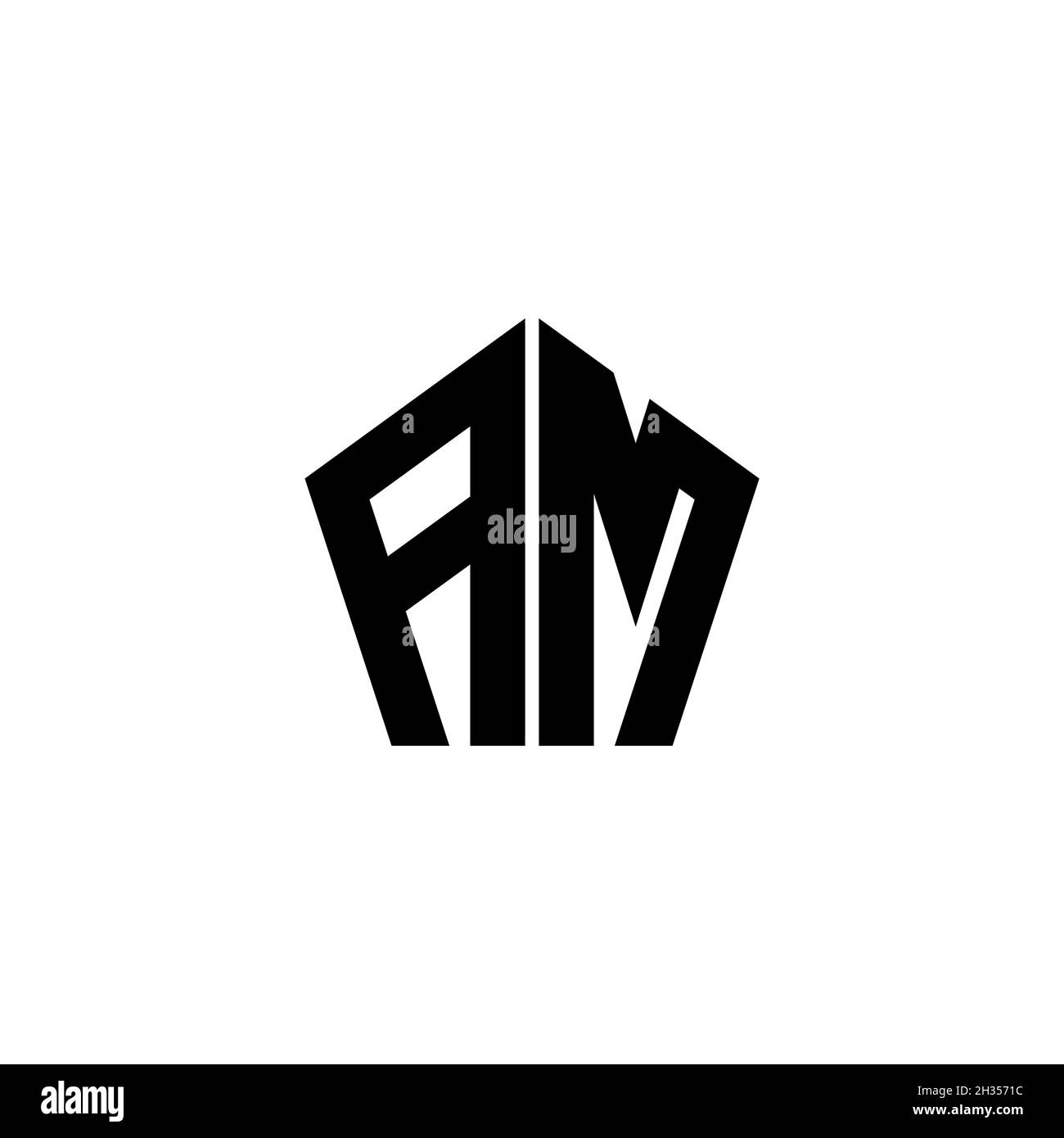 AN Monogram logo letter with Gemoteric line rounded shape style design ...