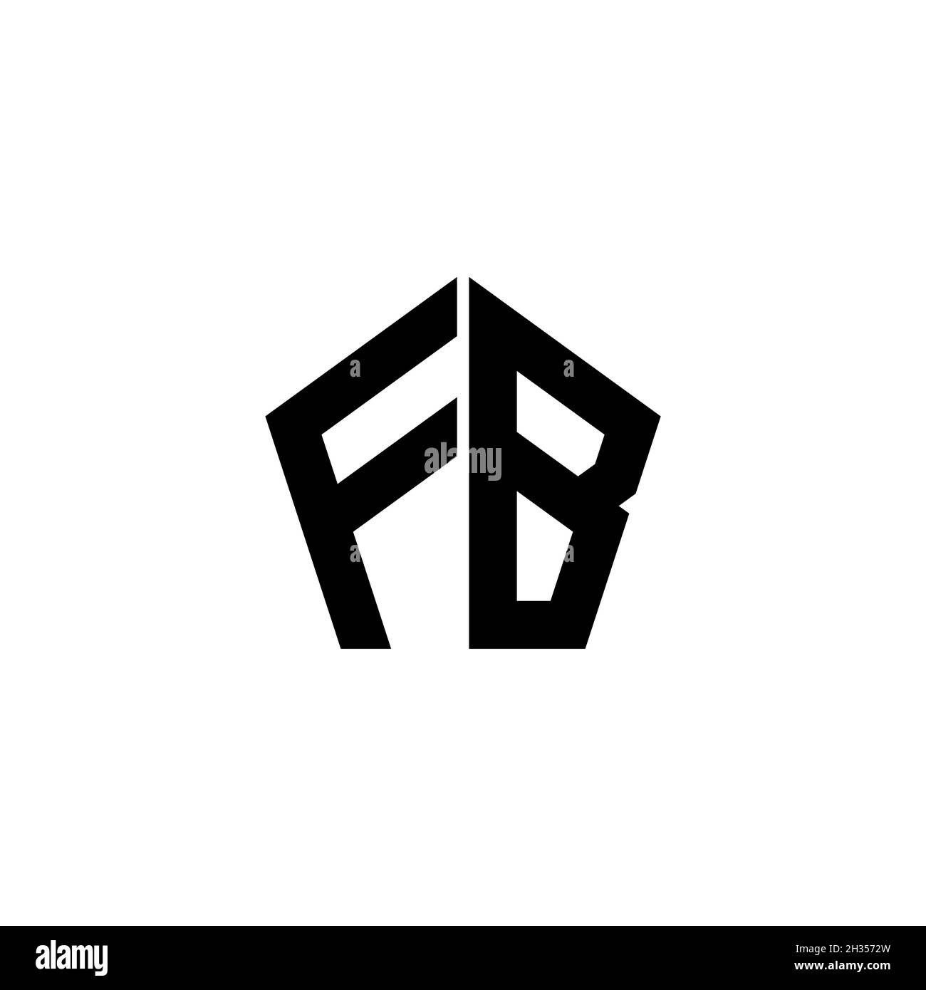 FB Monogram logo letter with Gemoteric line rounded shape style design ...