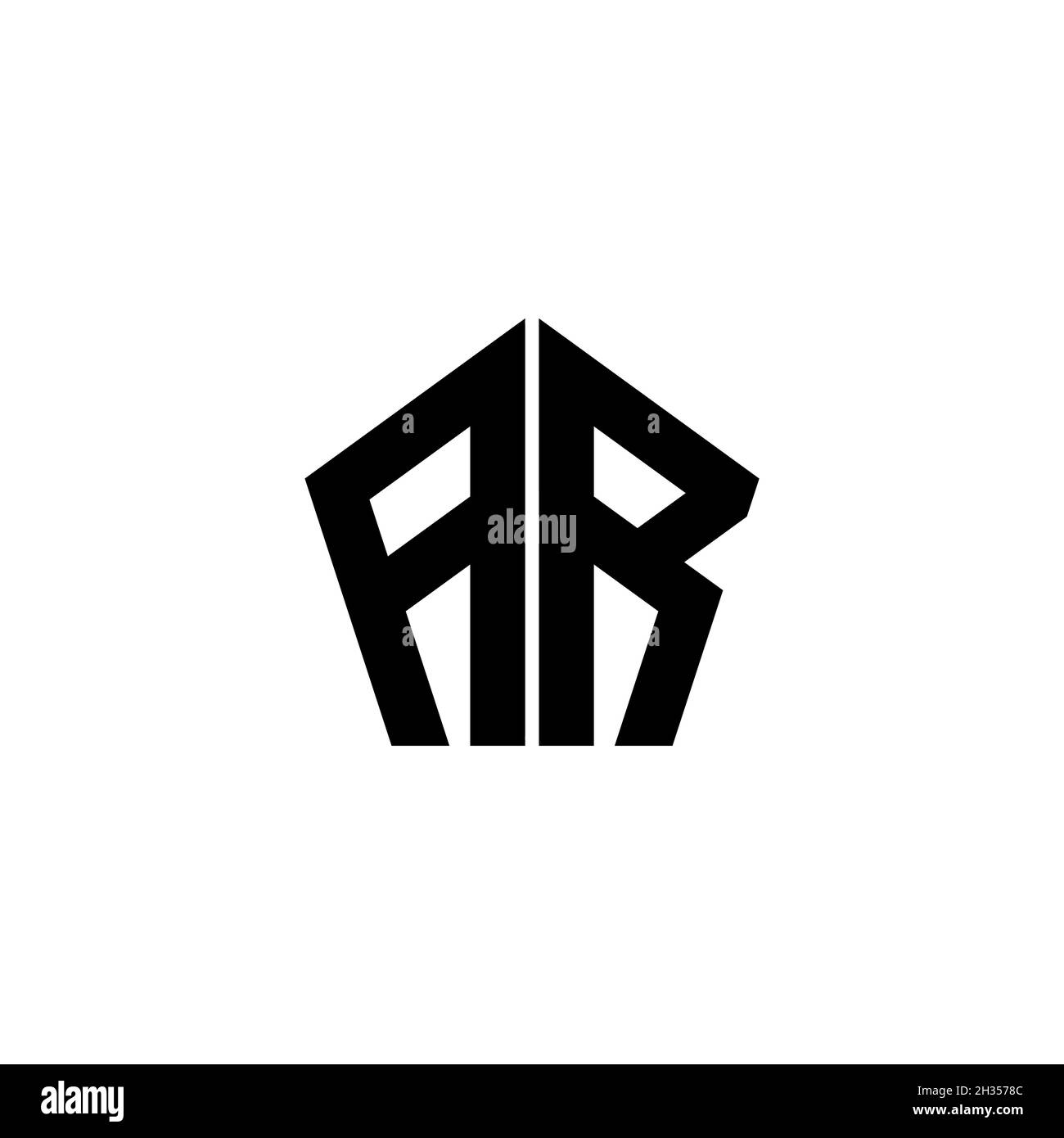AR Monogram logo letter with polygonal geometric shape style design ...
