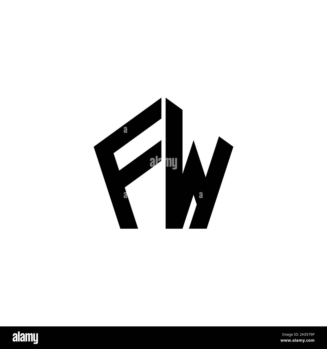 FW Monogram logo letter with polygonal geometric shape style design ...