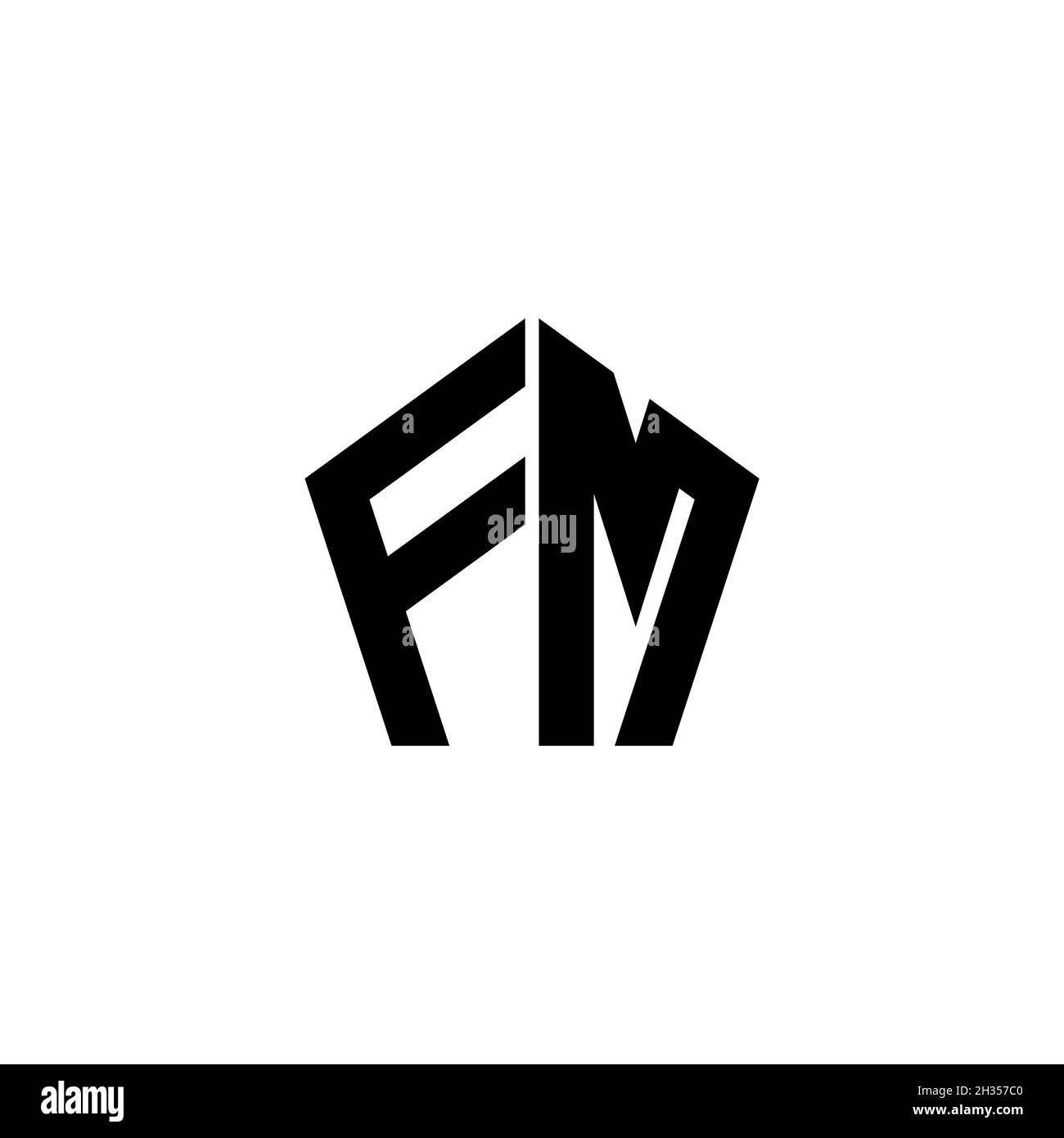 FM Monogram logo letter with polygonal geometric shape style design ...
