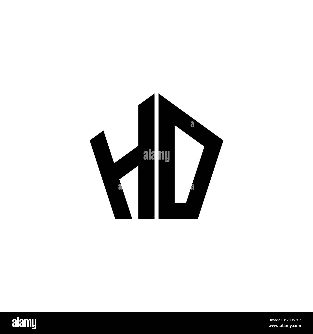 HO Monogram logo letter with polygonal geometric shape style design ...