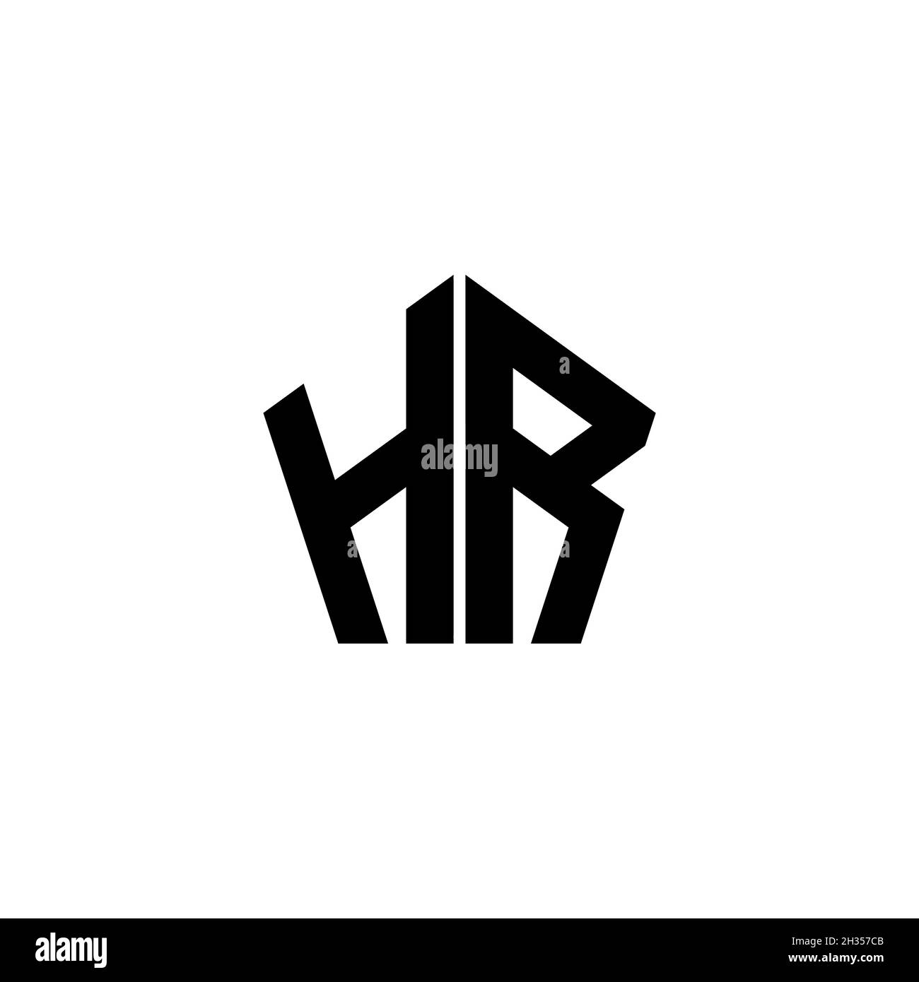 HR Monogram logo letter with polygonal geometric shape style design ...