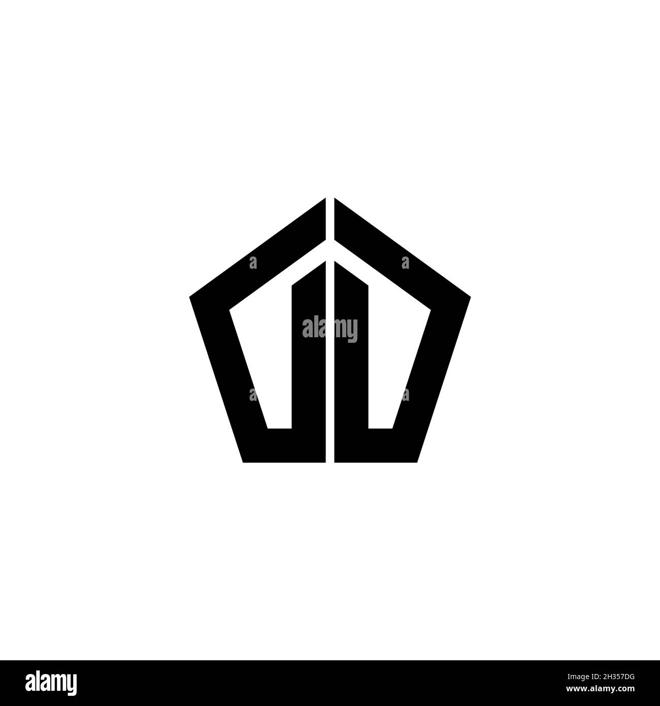 DD Monogram logo letter with polygonal geometric shape style design ...