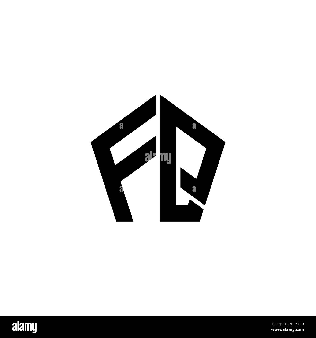 FQ Monogram logo letter with polygonal geometric shape style design ...