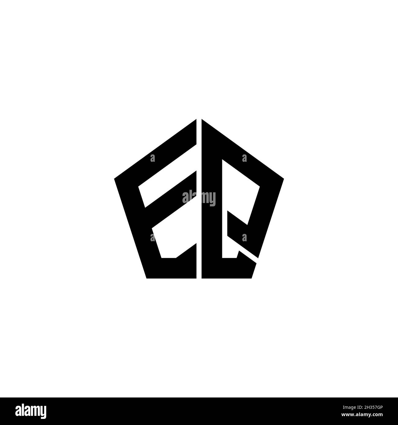 EQ Monogram logo letter with polygonal geometric shape style design ...