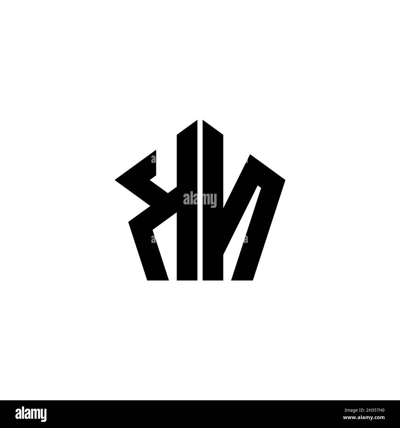 KN Monogram logo letter with polygonal geometric shape style design ...