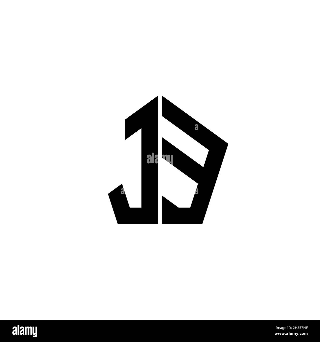 JE Monogram logo letter with polygonal geometric shape style design ...