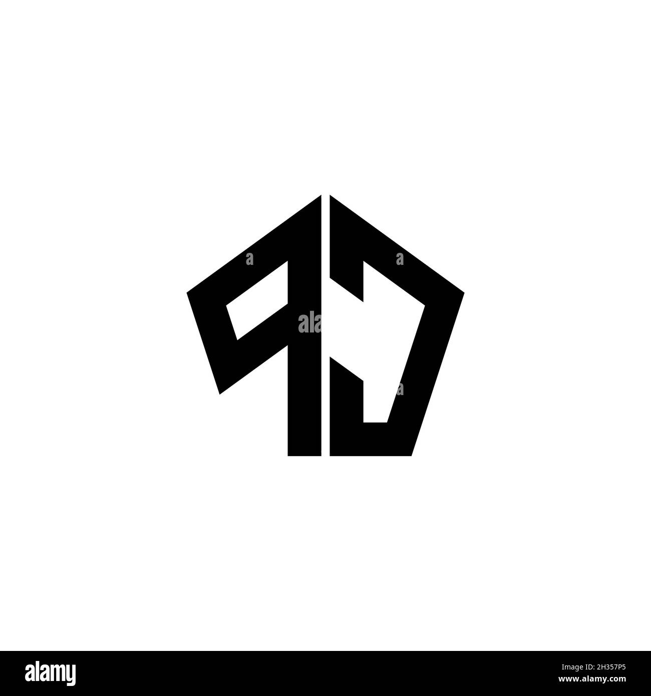 PC Monogram logo letter with polygonal geometric shape style design ...