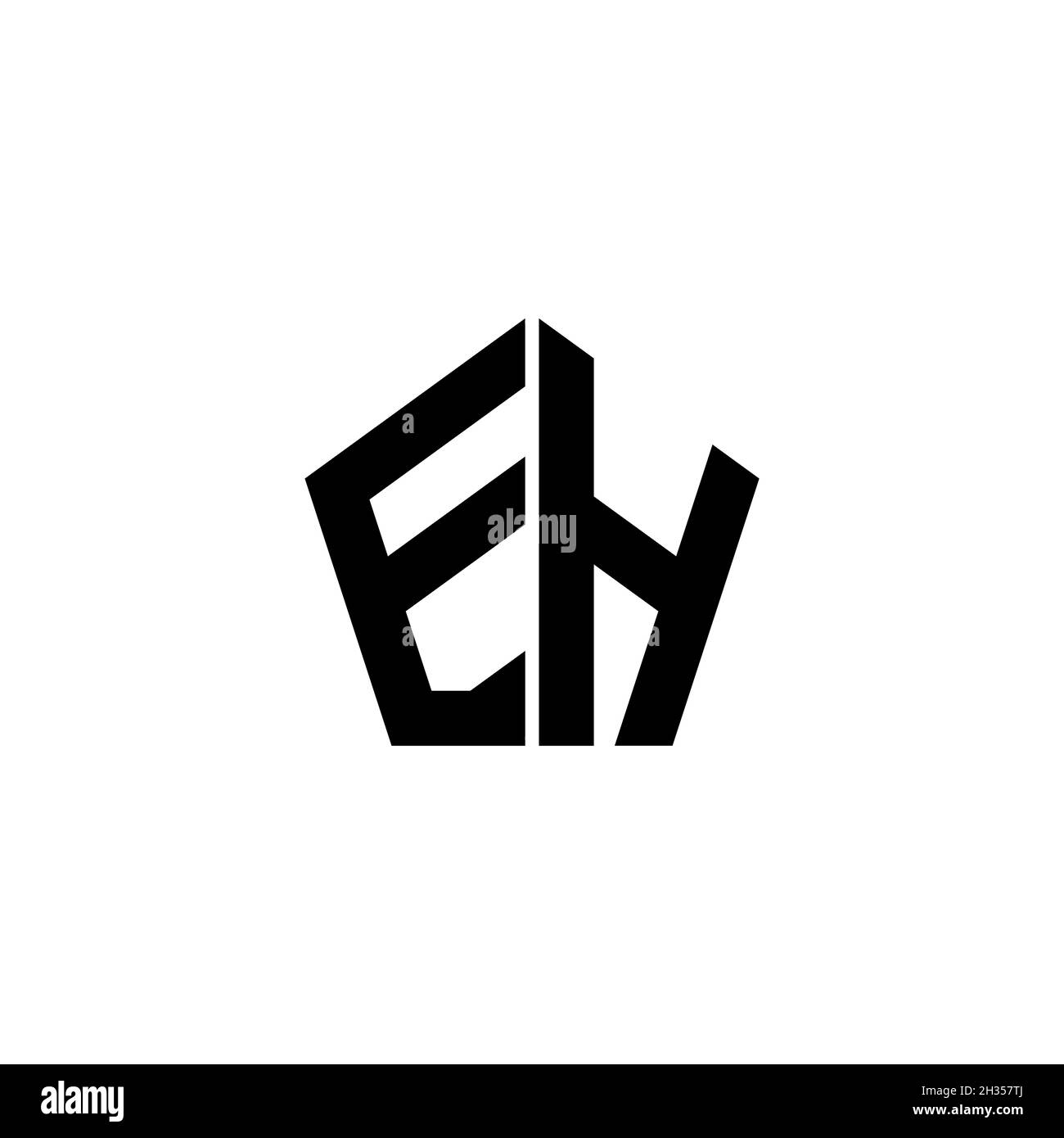 EH Monogram logo letter with polygonal geometric shape style design ...