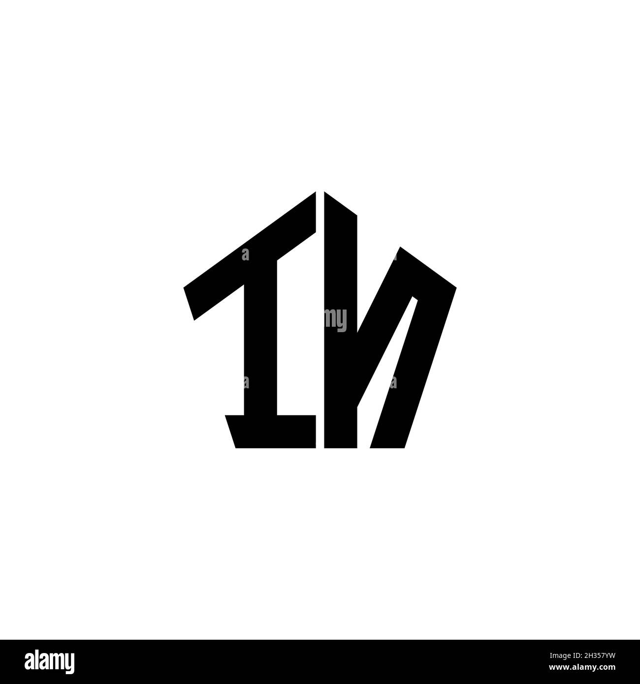 IN Monogram logo letter with polygonal geometric shape style design ...
