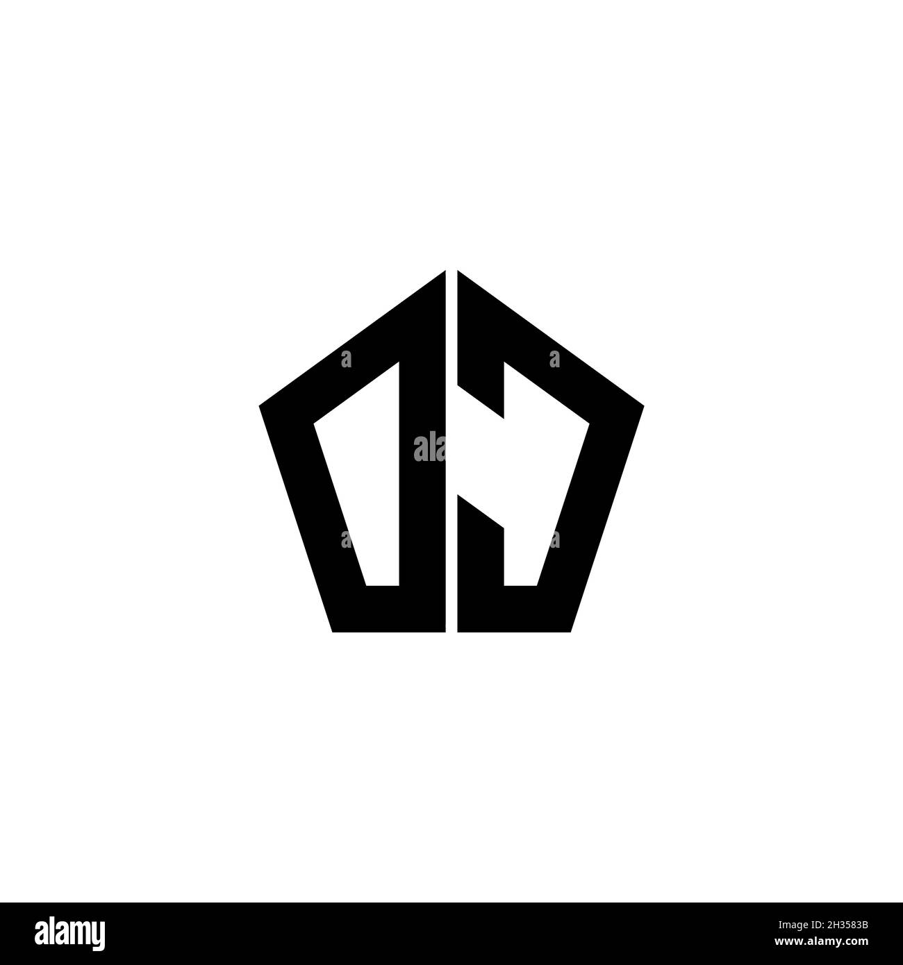 OC Monogram logo letter with polygonal geometric shape style design ...
