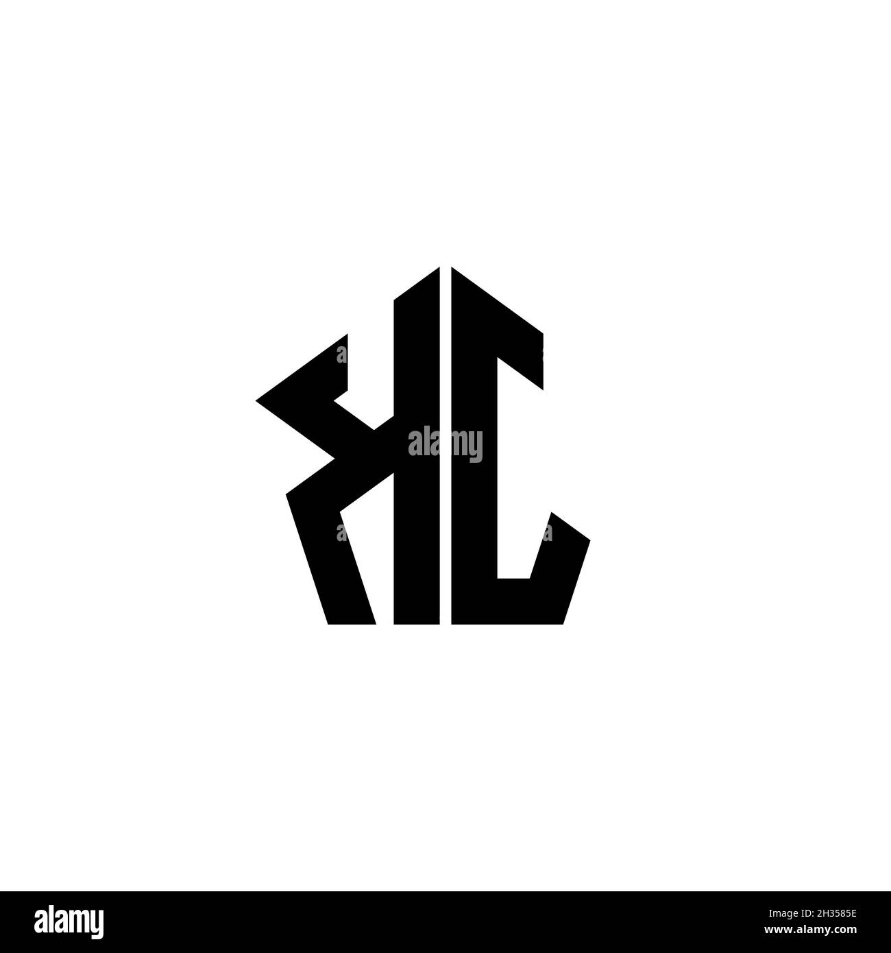 KJ Monogram logo letter with polygonal geometric shape style design ...