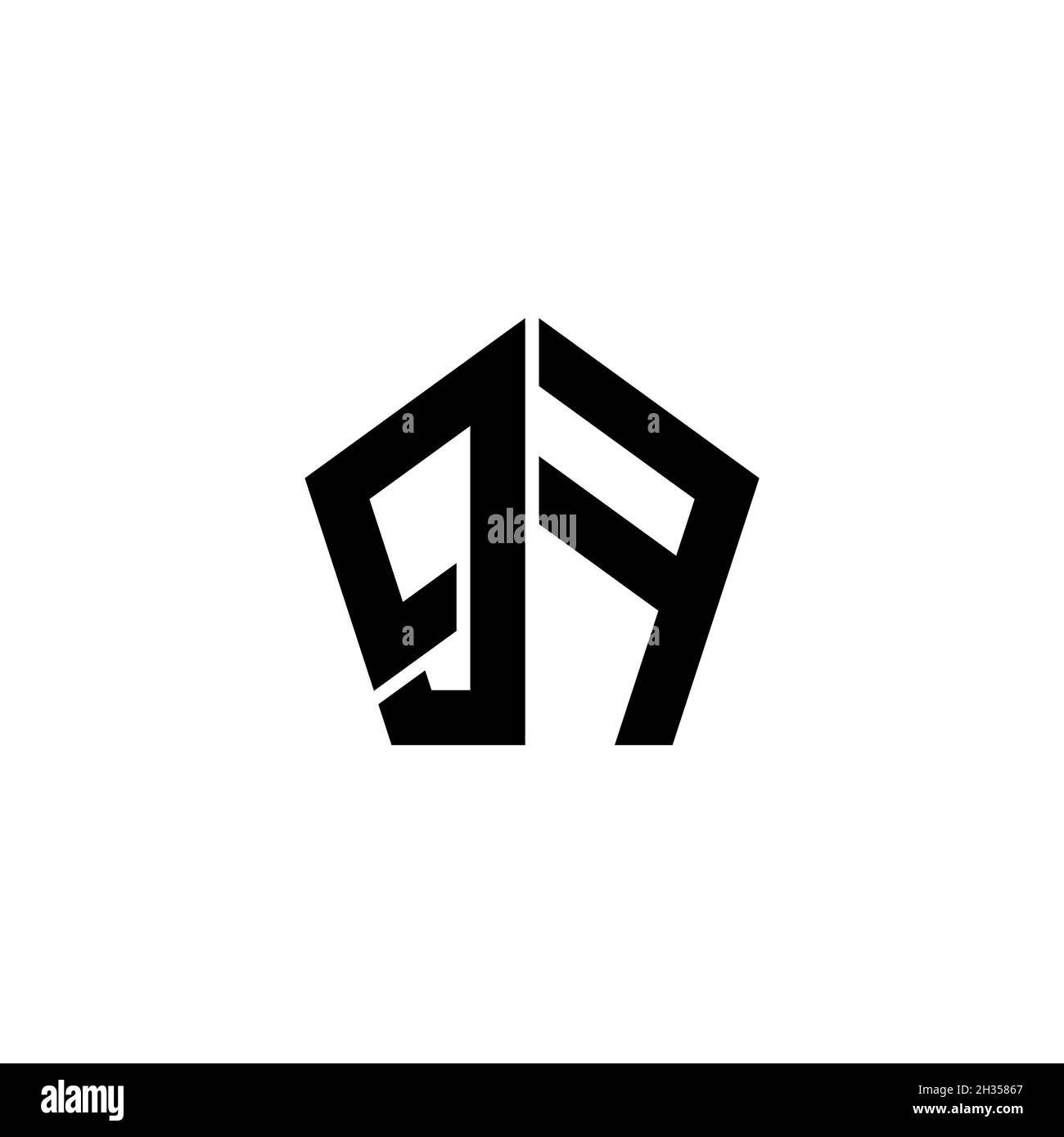 QF Monogram logo letter with polygonal geometric shape style design ...