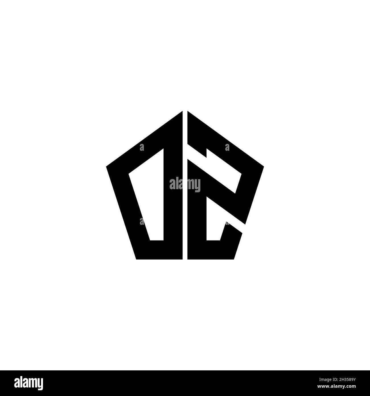 OZ Monogram logo letter with polygonal geometric shape style design ...