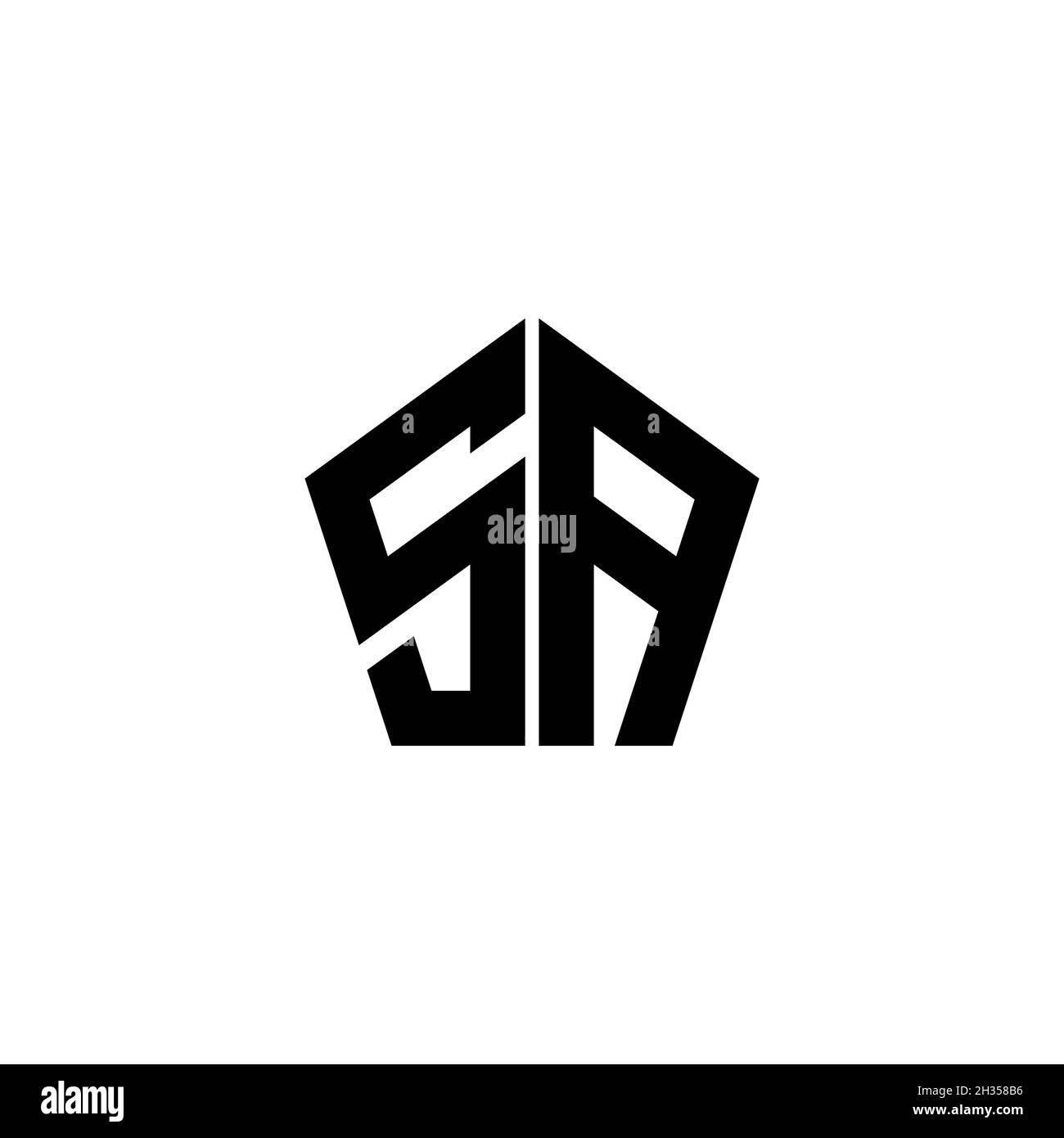 SA Monogram logo letter with polygonal geometric shape style design ...