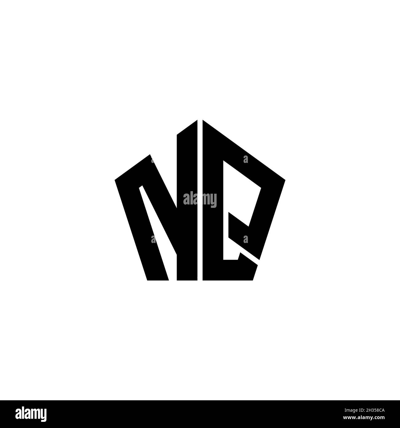 NQ Monogram logo letter with polygonal geometric shape style design ...