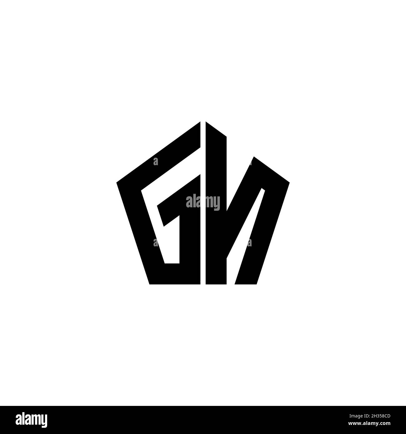 GN Monogram logo letter with polygonal geometric shape style design ...