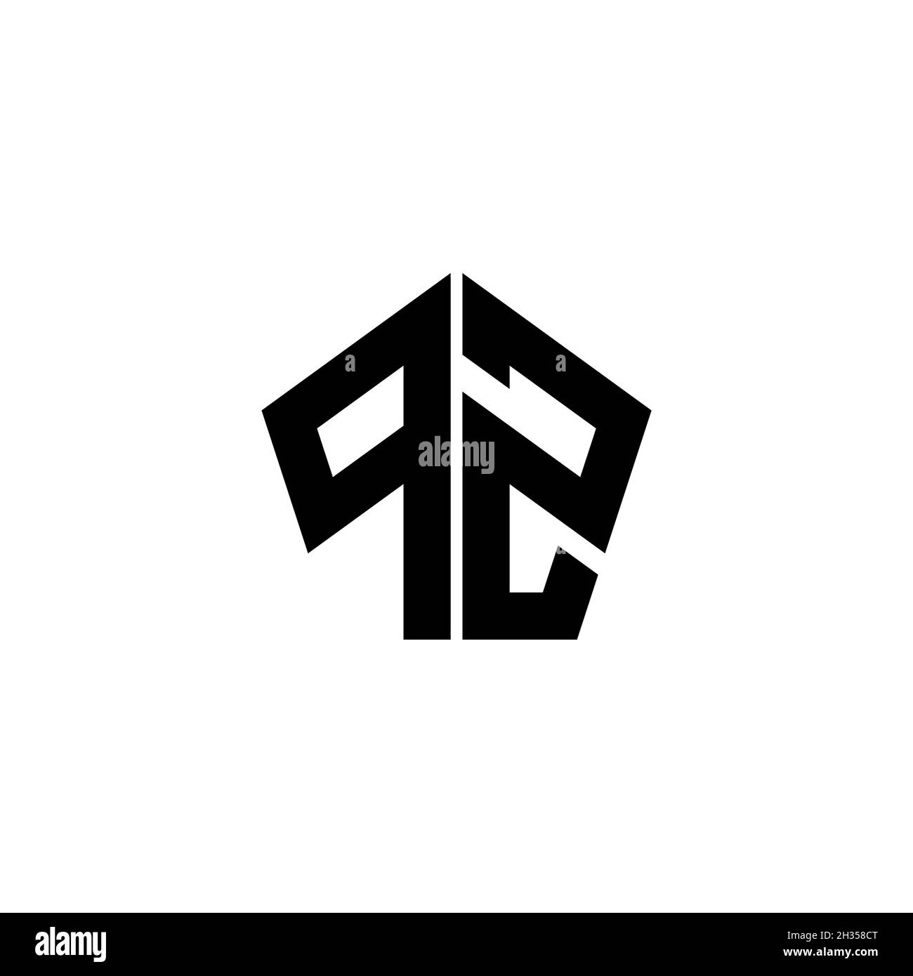 PZ Monogram logo letter with polygonal geometric shape style design ...