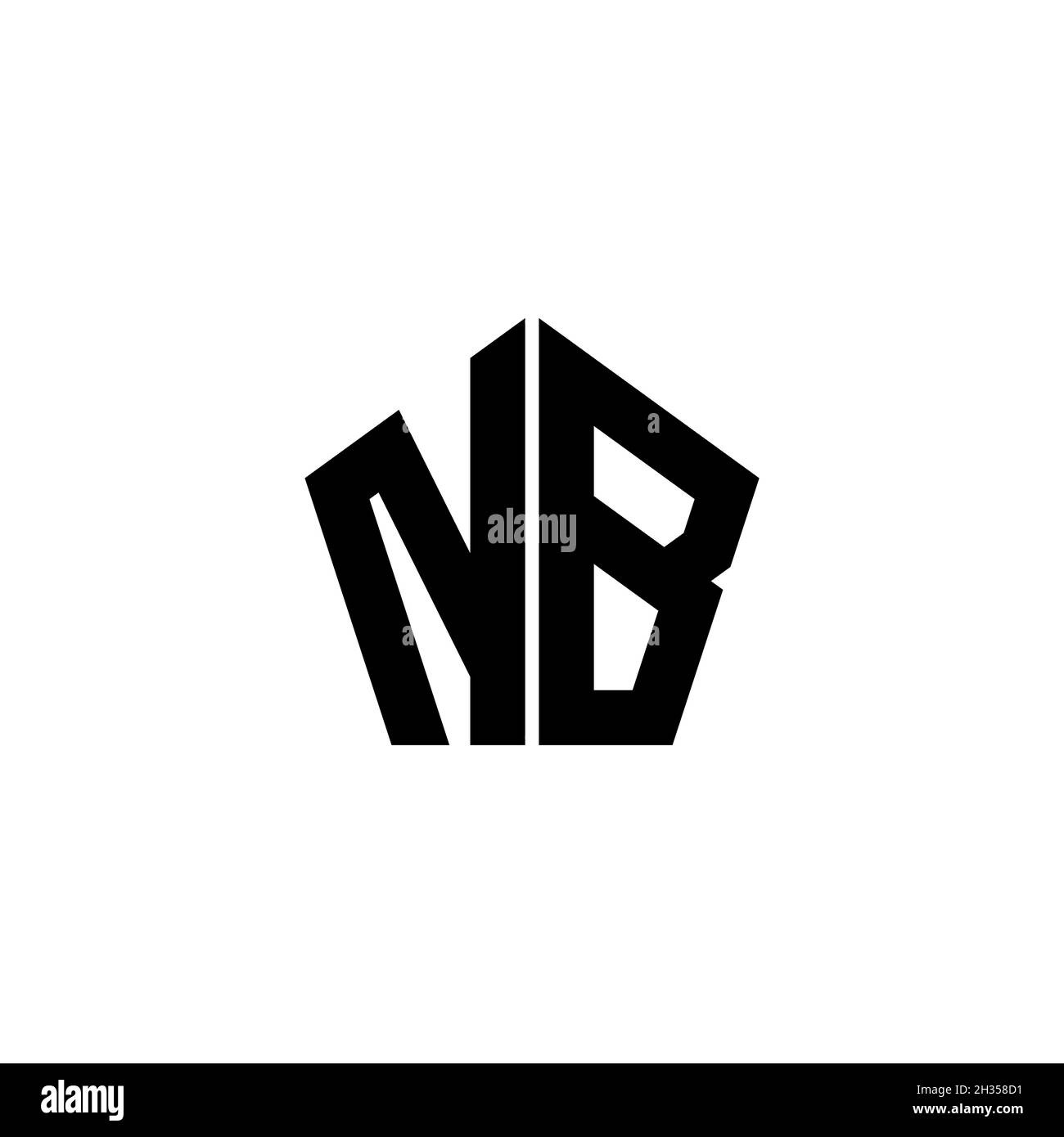 NB Monogram logo letter with polygonal geometric shape style design ...