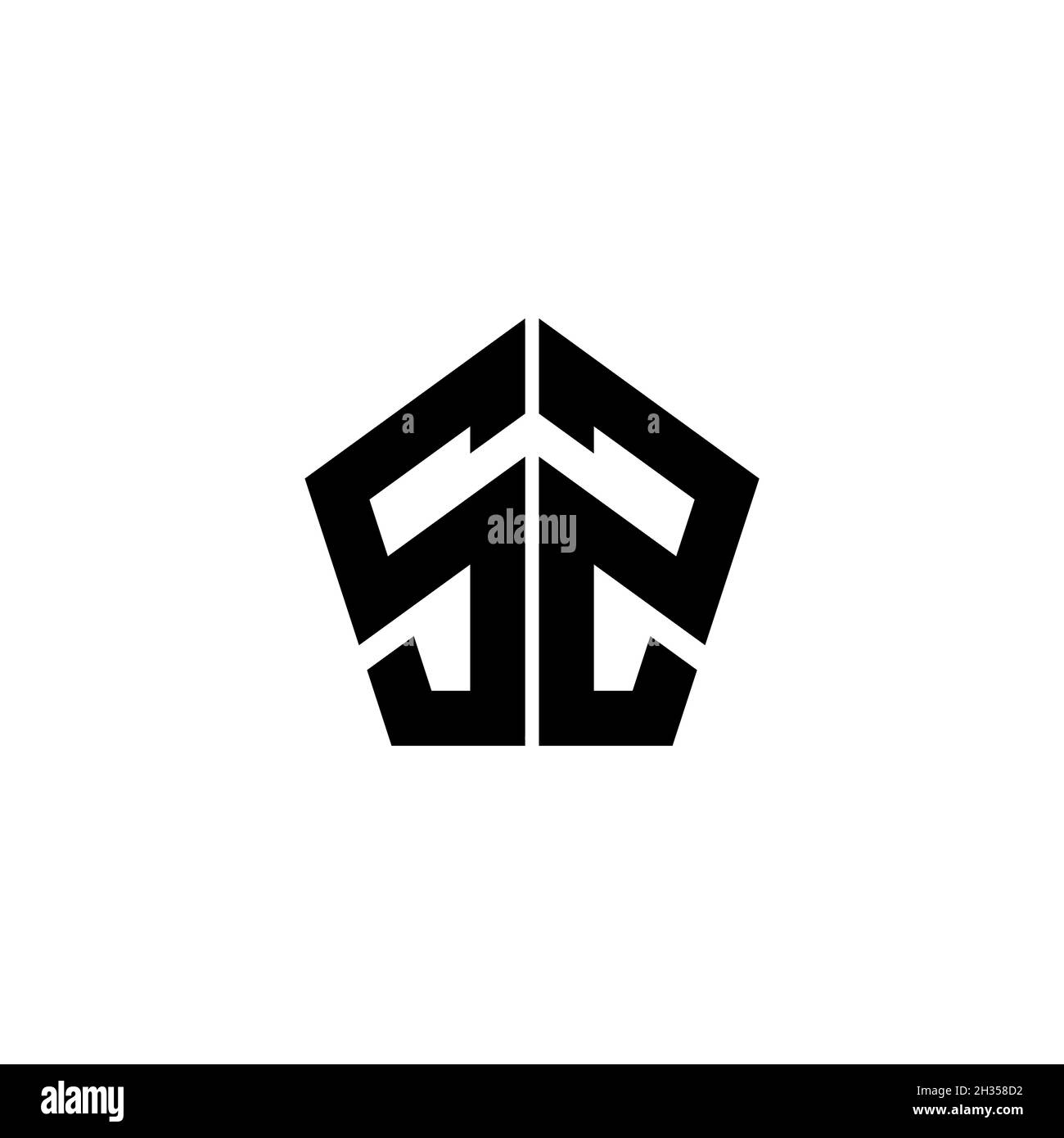 SZ Monogram logo letter with polygonal geometric shape style design ...