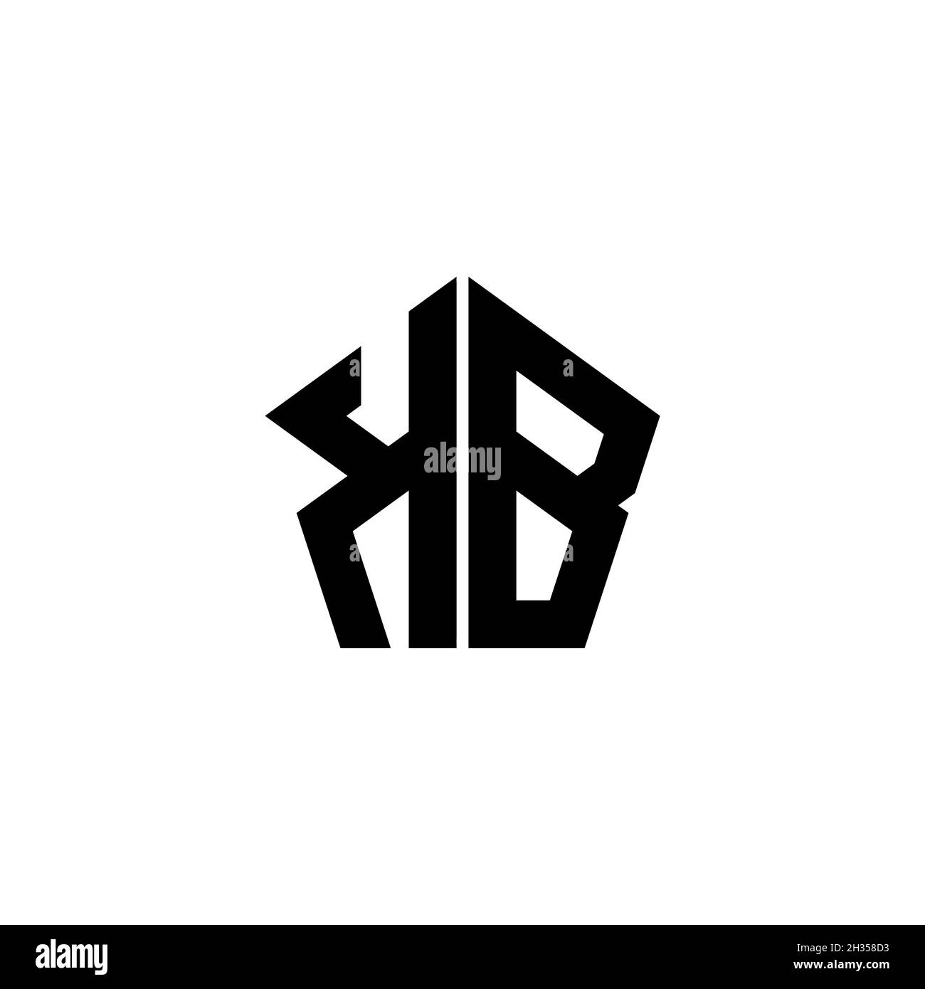 KB Monogram logo letter with polygonal geometric shape style design ...