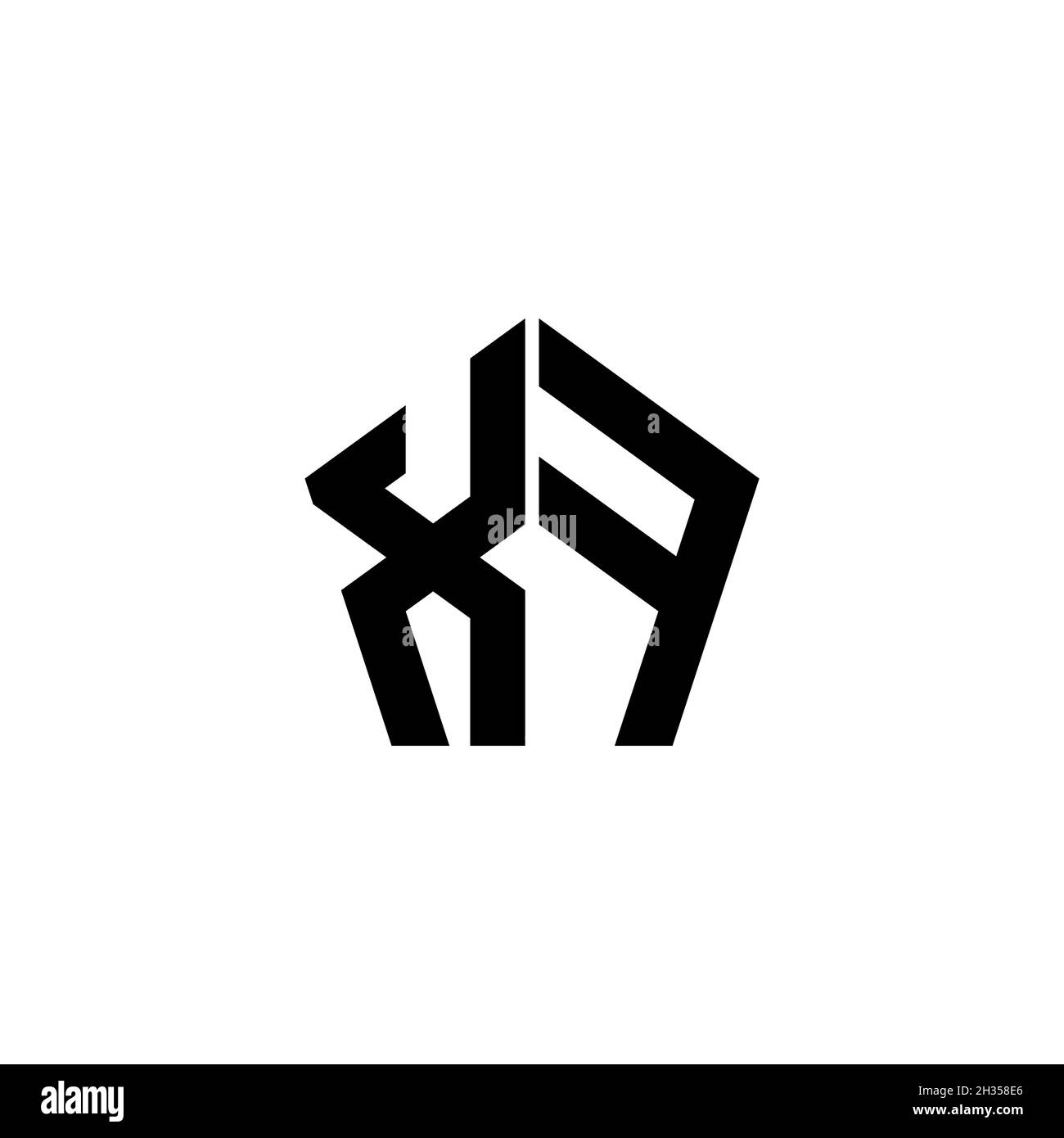 XF Monogram logo letter with polygonal geometric shape style design ...