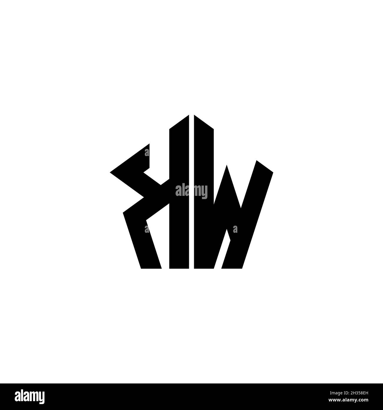 KW Monogram logo letter with polygonal geometric shape style design ...