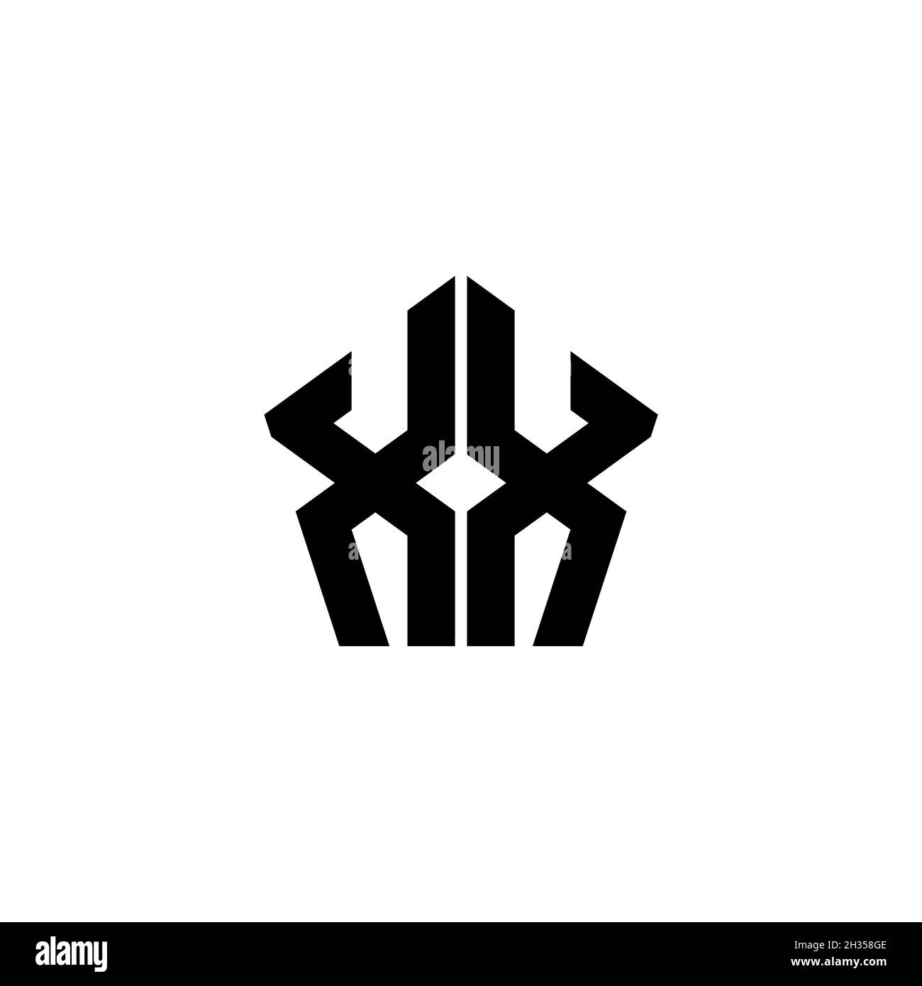 XX Monogram logo letter with polygonal geometric shape style design ...
