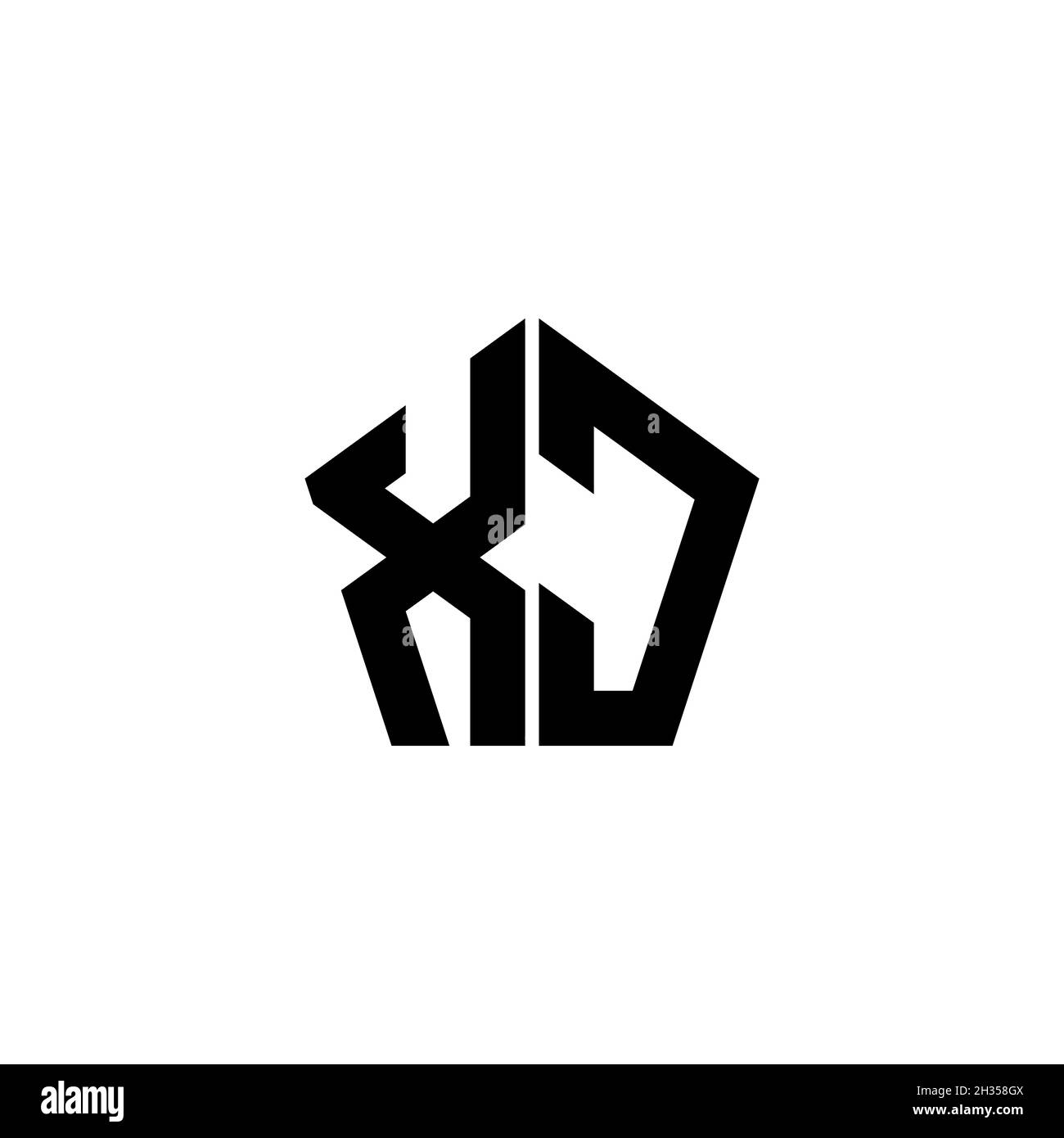 XC Monogram logo letter with polygonal geometric shape style design ...