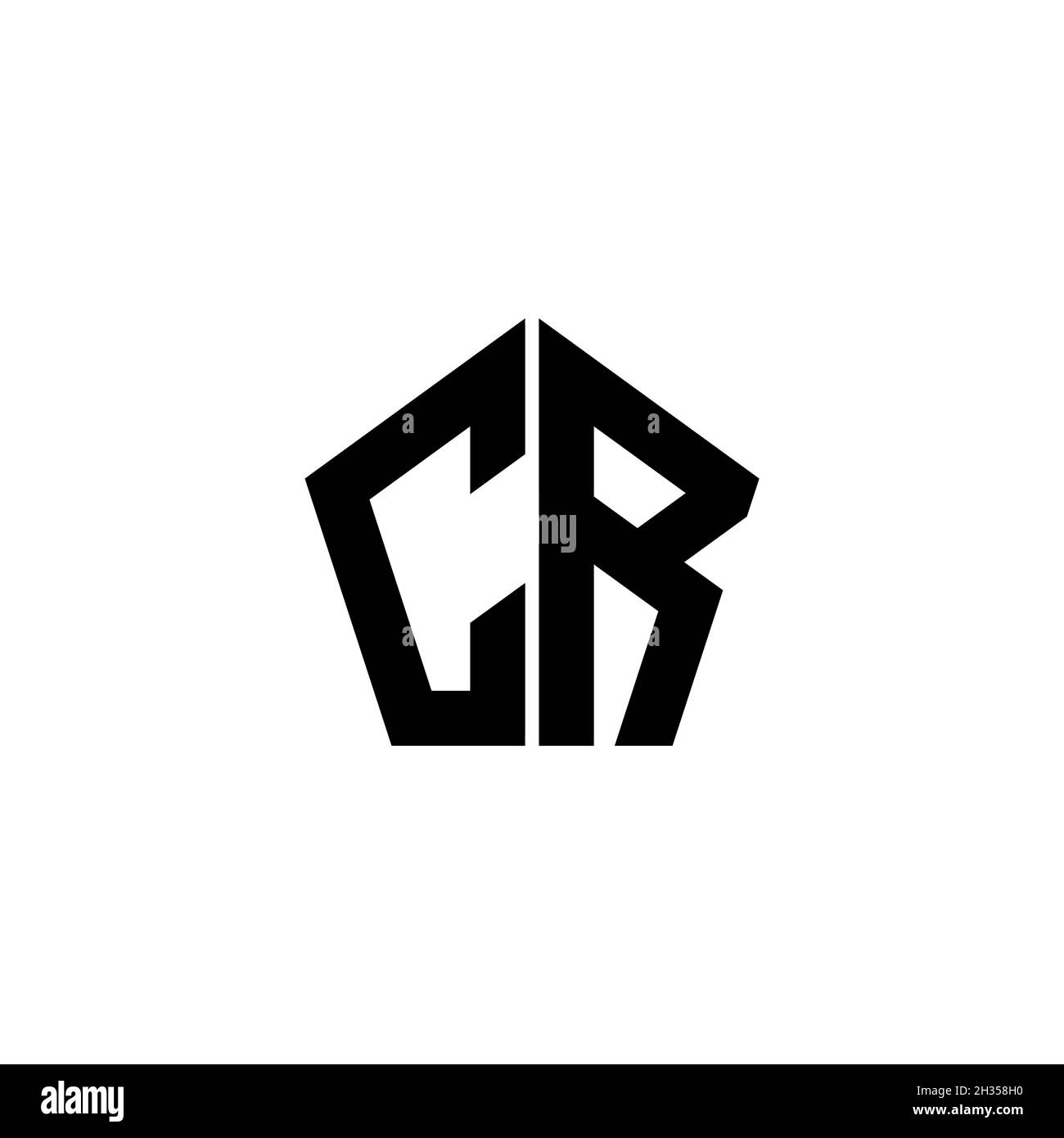 CR Monogram logo letter with polygonal geometric shape style design ...