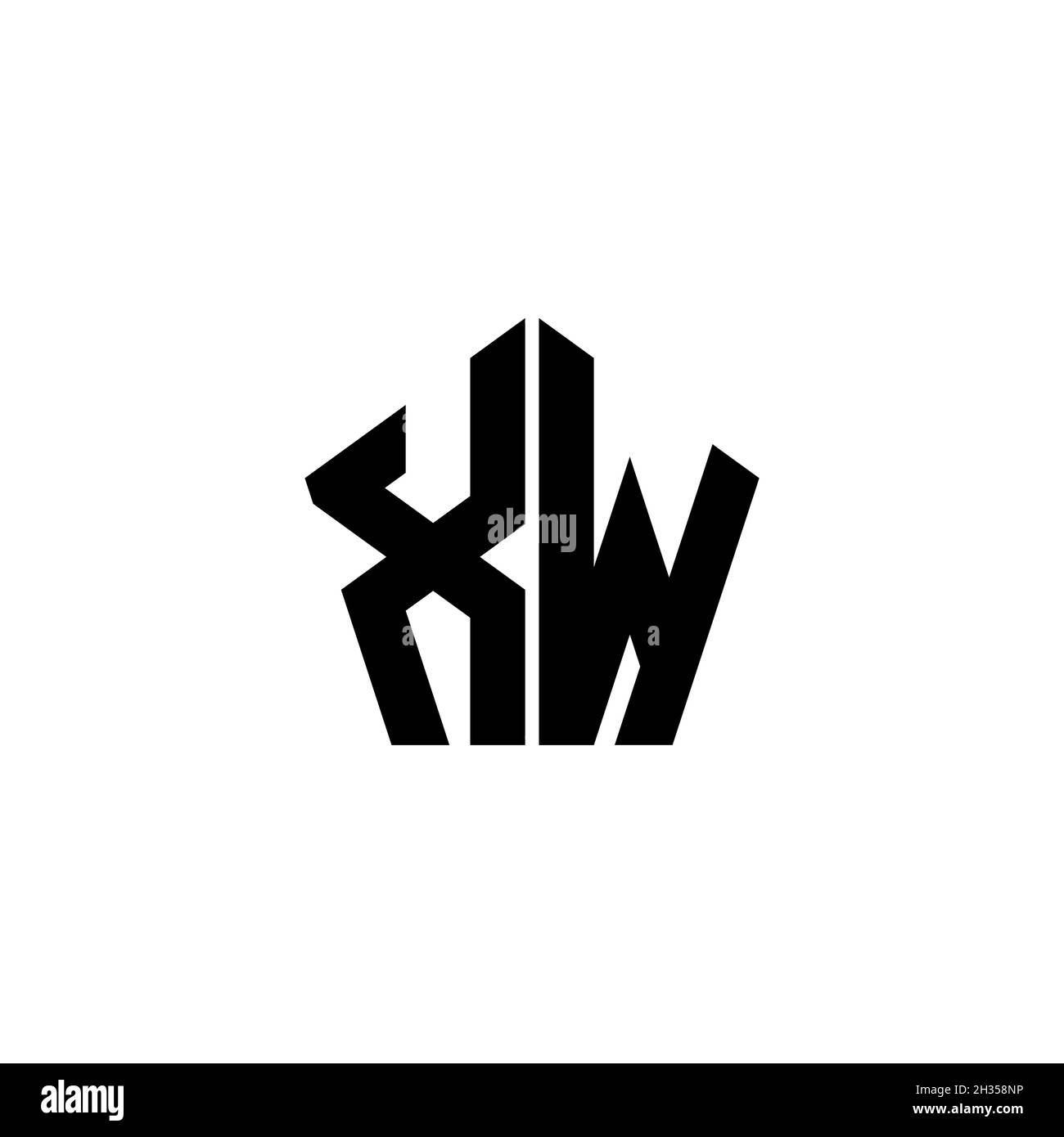 XW Monogram logo letter with polygonal geometric shape style design ...