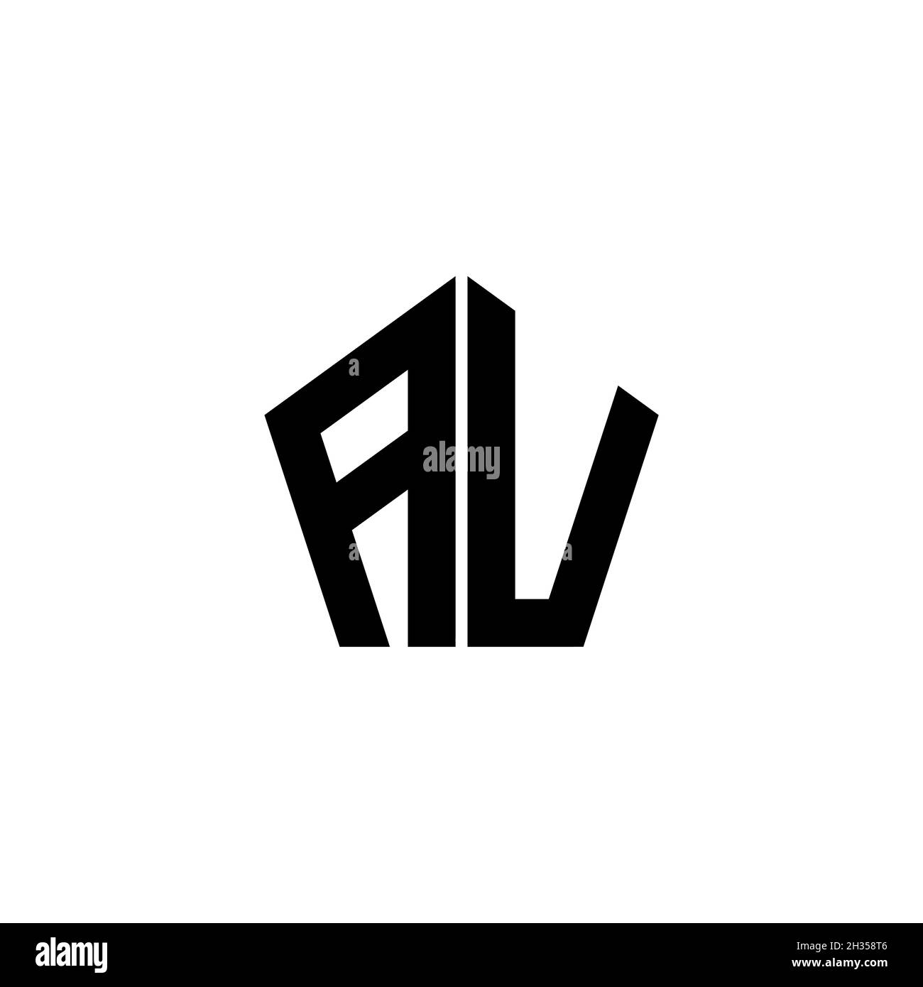 AU Monogram logo letter with polygonal geometric shape style design ...