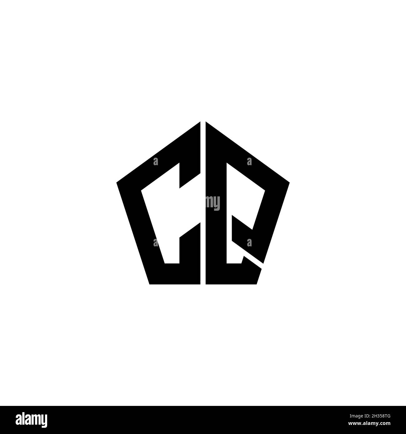 CQ Monogram logo letter with polygonal geometric shape style design ...