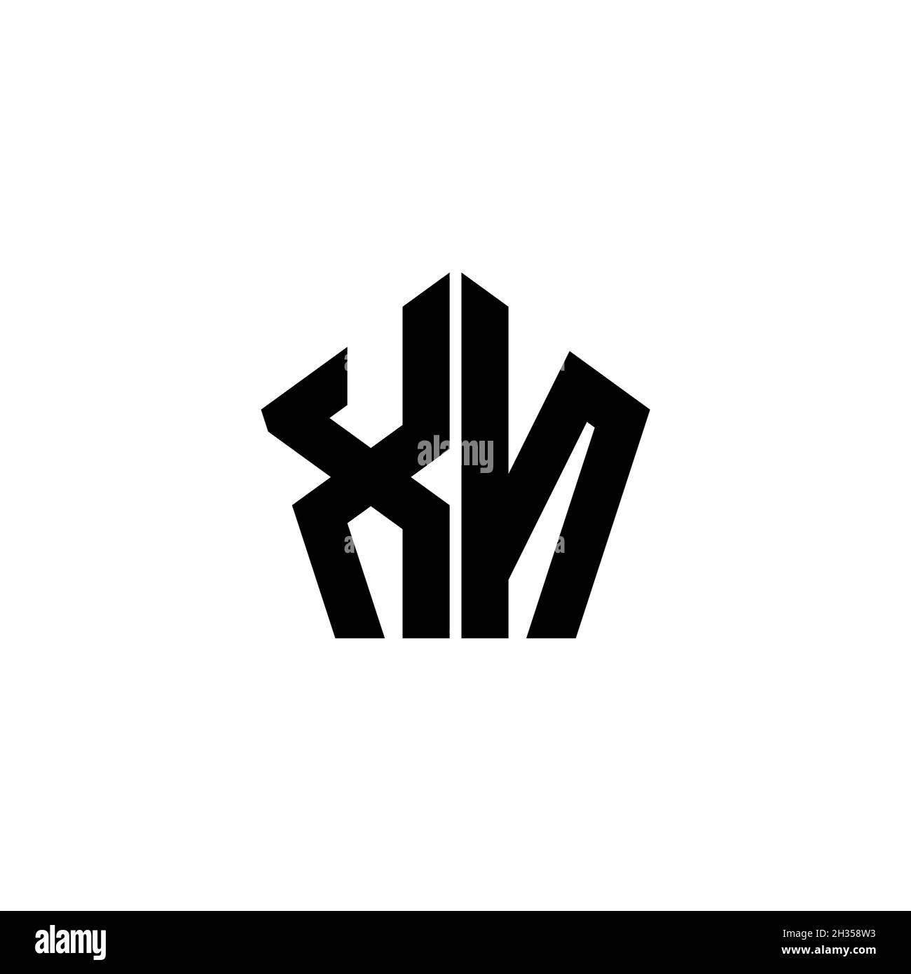 XN Monogram logo letter with polygonal geometric shape style design ...