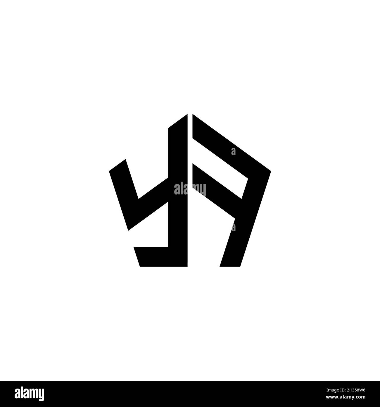 YF Monogram logo letter with polygonal geometric shape style design ...