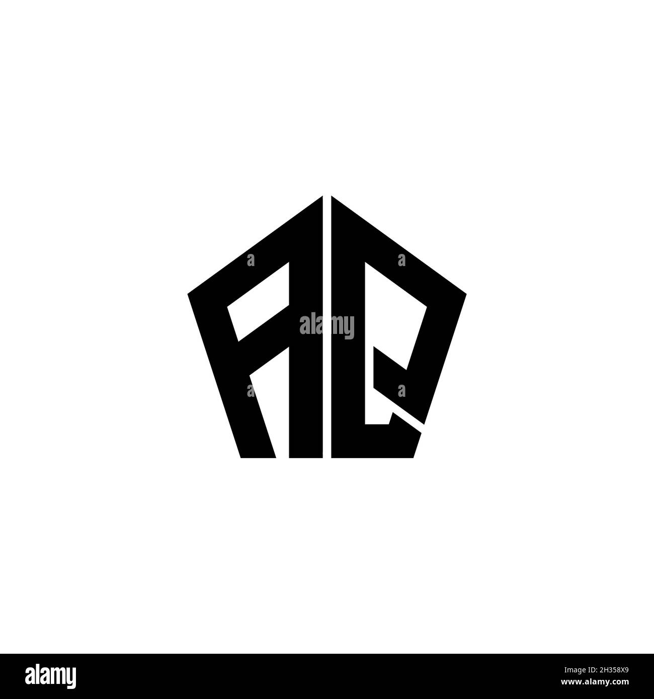 AQ Monogram logo letter with polygonal geometric shape style design ...