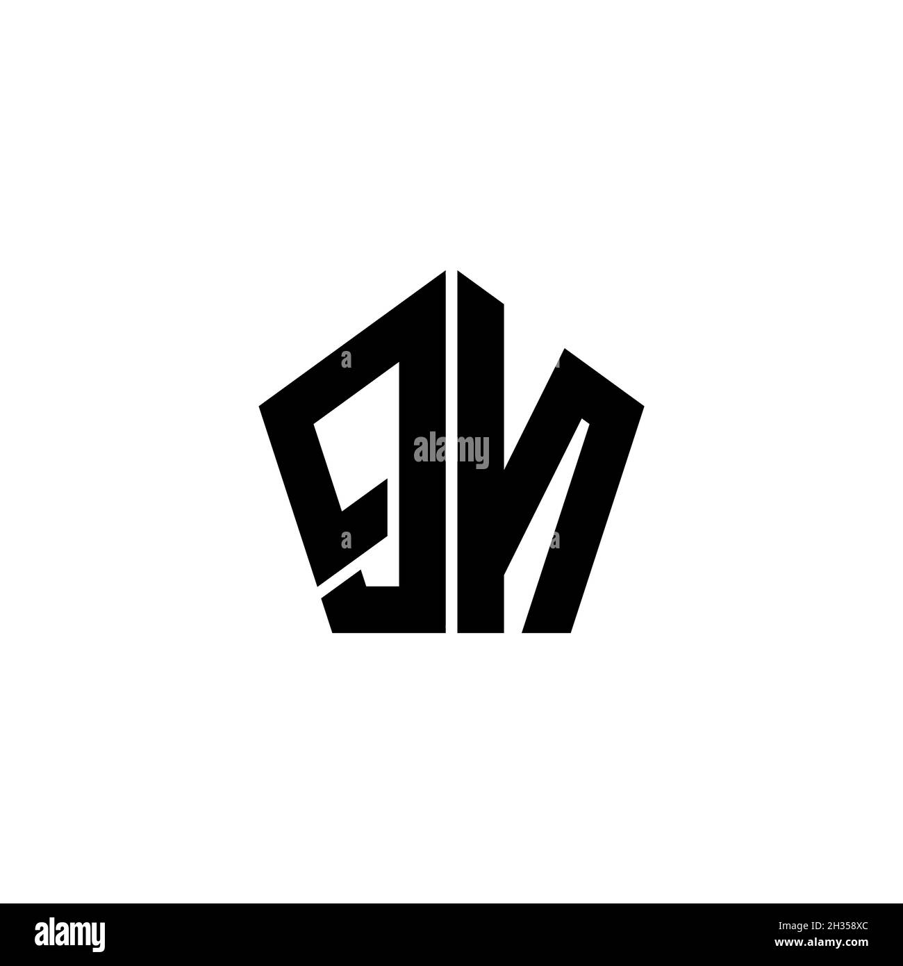 QN Monogram logo letter with polygonal geometric shape style design ...