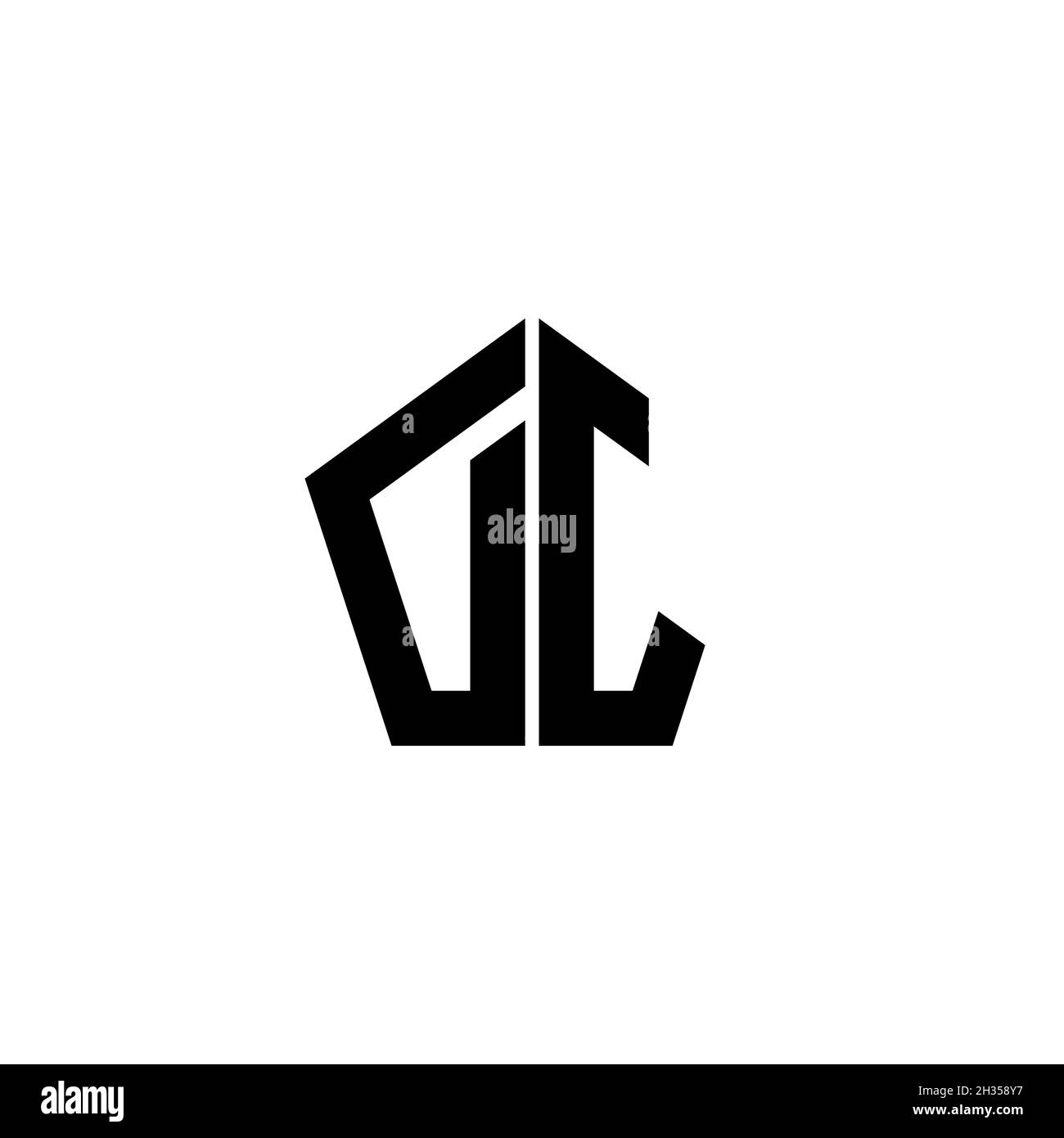 DJ Monogram logo letter with polygonal geometric shape style design ...