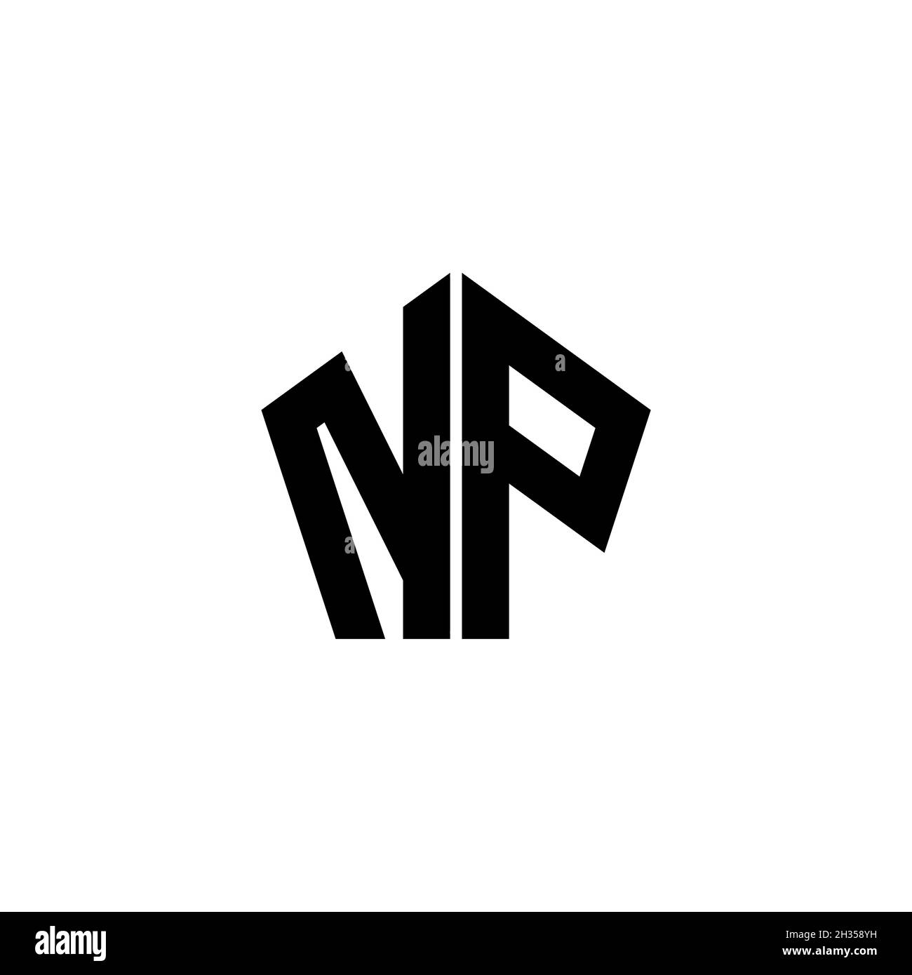 NP Monogram logo letter with polygonal geometric shape style design ...