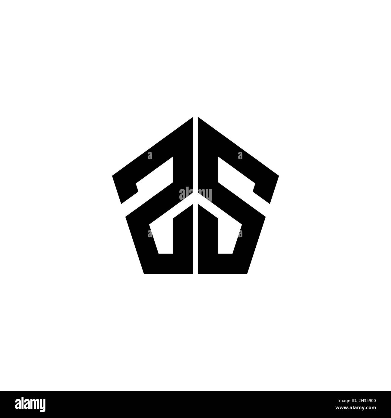 ZS Monogram logo letter with polygonal geometric shape style design ...