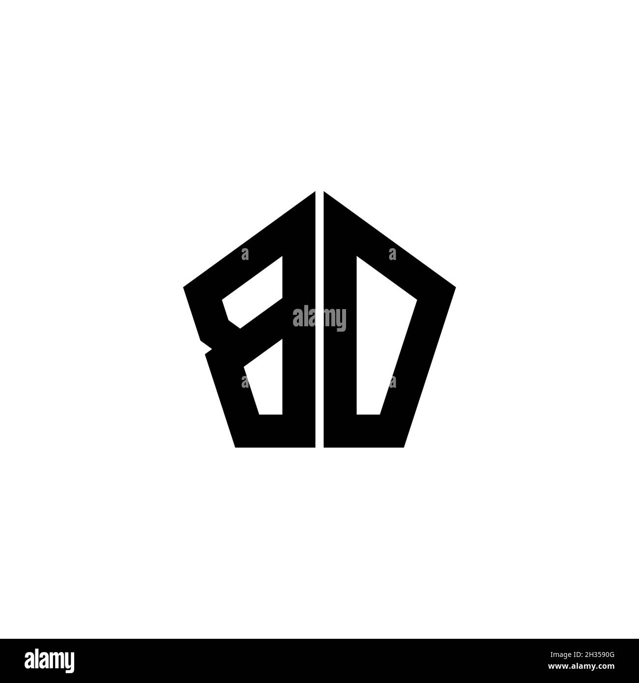BO Monogram logo letter with polygonal geometric shape style design ...