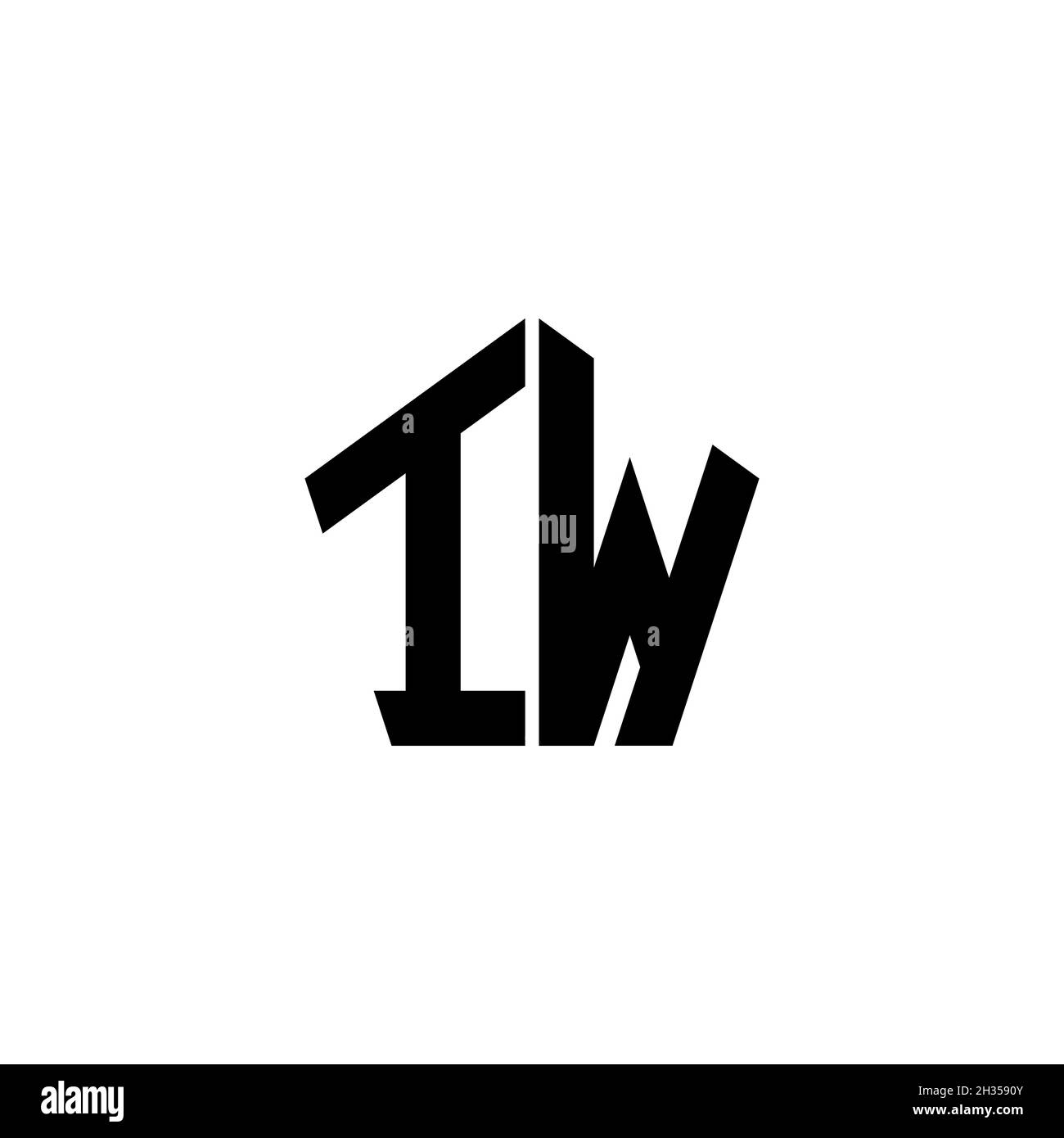 IW Monogram logo letter with polygonal geometric shape style design ...