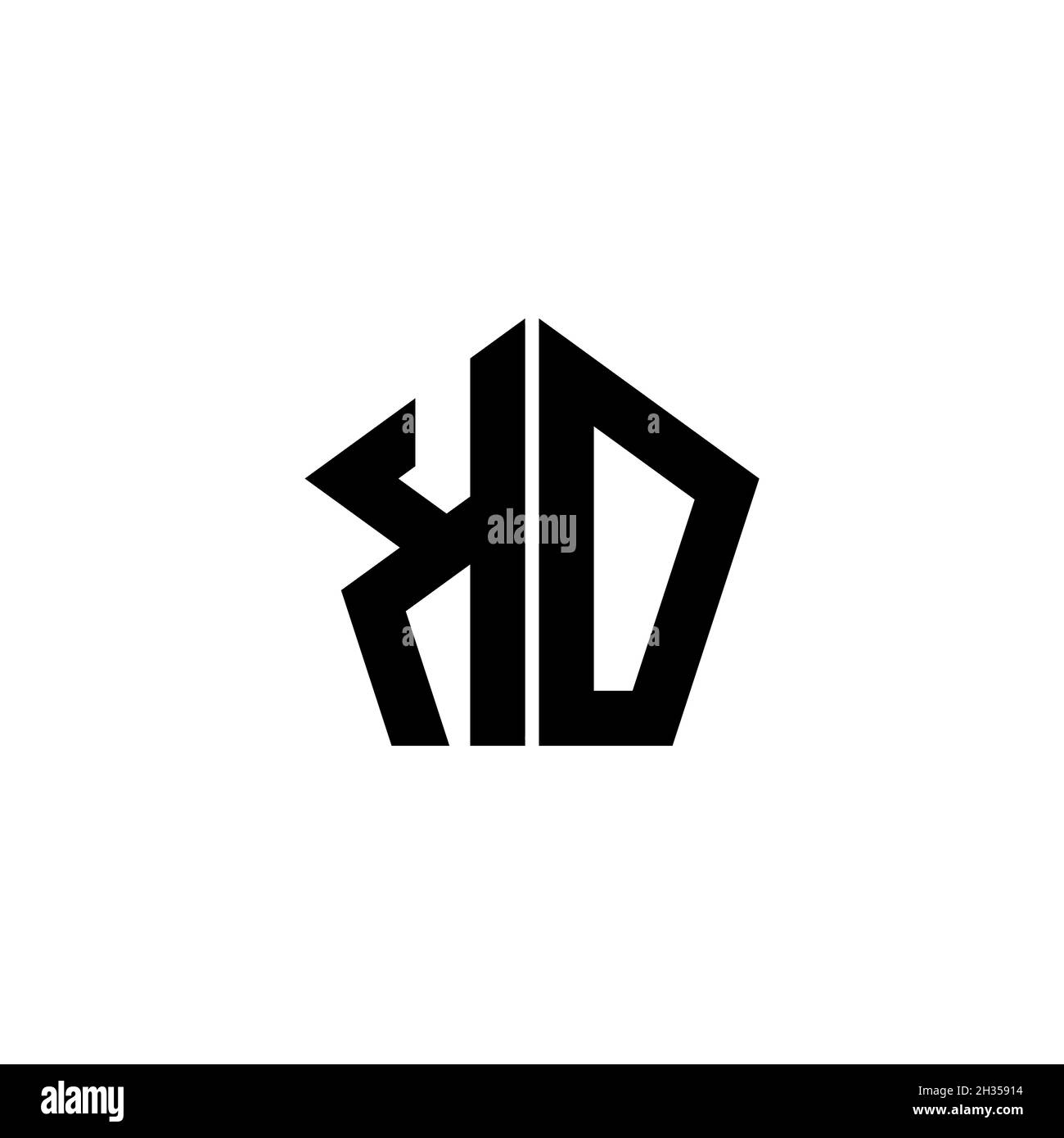 KO Monogram logo letter with polygonal geometric shape style design ...
