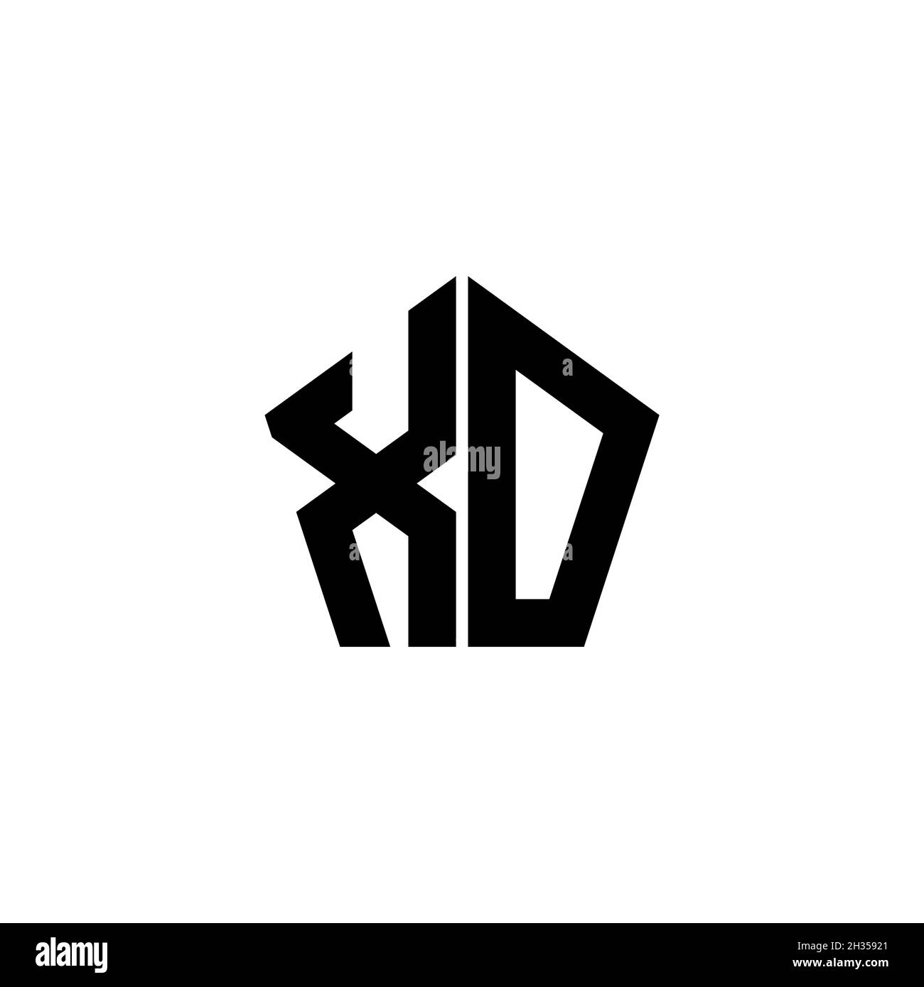 XO Monogram logo letter with polygonal geometric shape style design ...